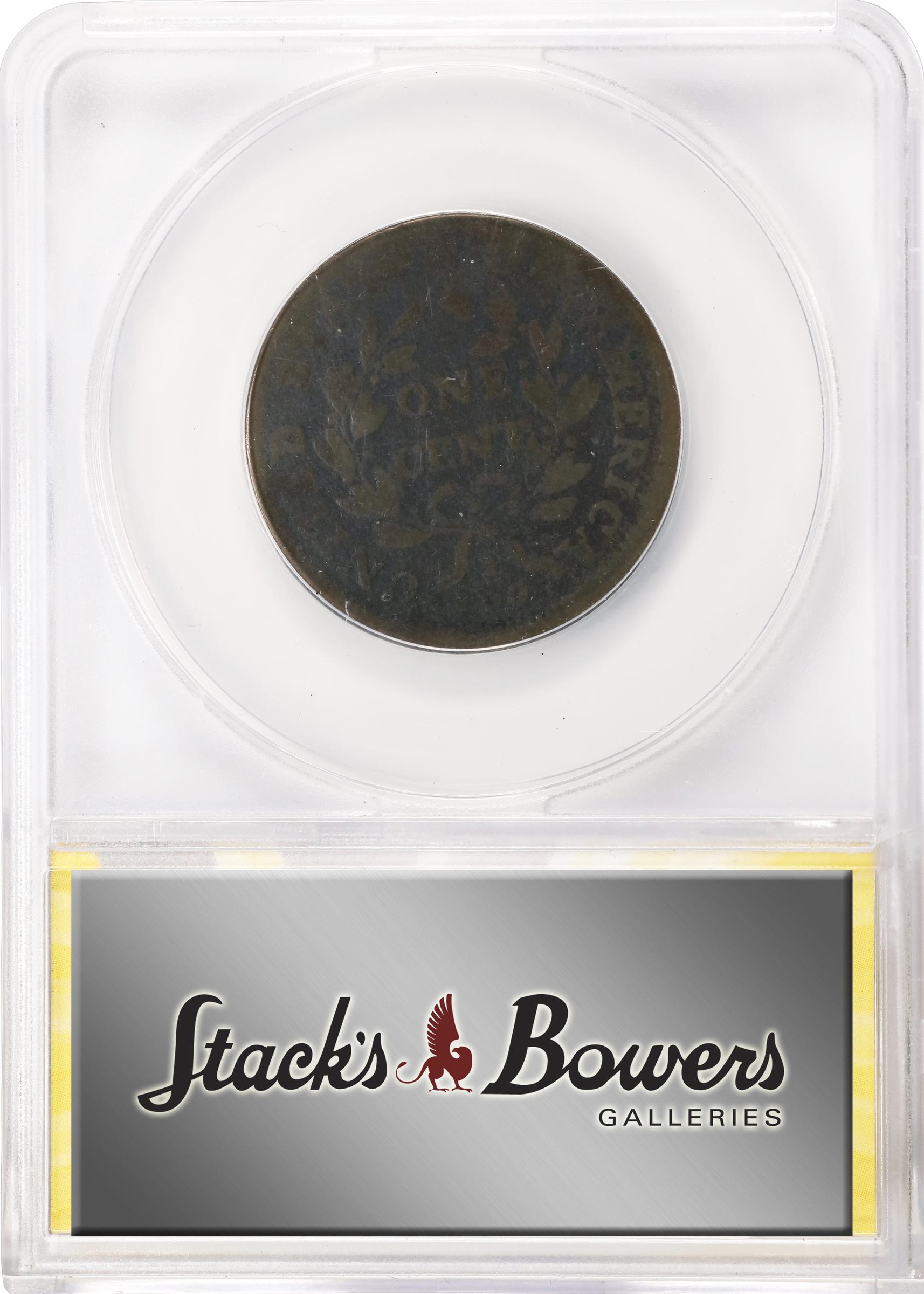 image for: 1797 Draped Bust Cent. S-133, B-29. Rarity-5. Reverse of 1797, Stemless Wreath. AG-3 (ANACS).