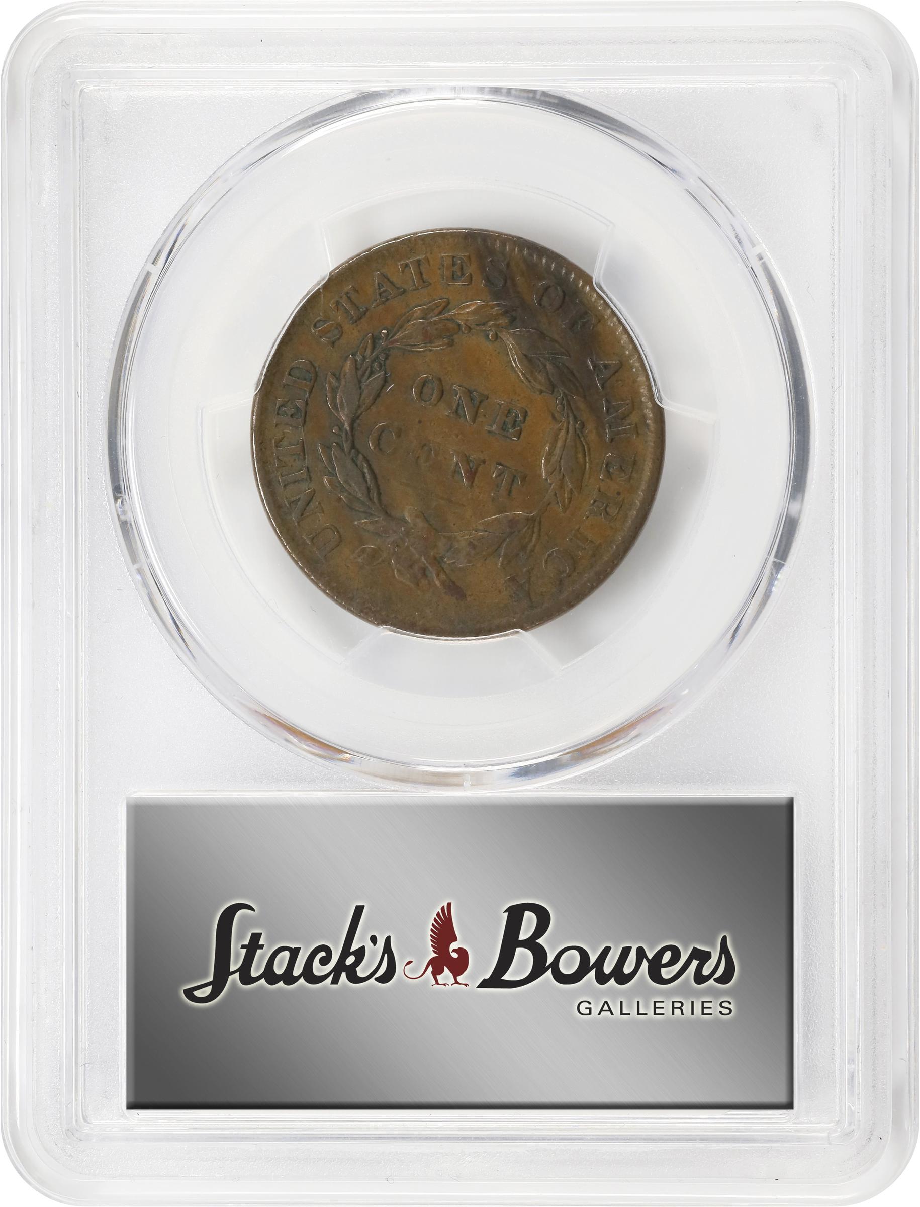 image for: 1835 Matron Head Cent. N-3. Rarity-3. Small 8 and Stars. VF-30 (PCGS).