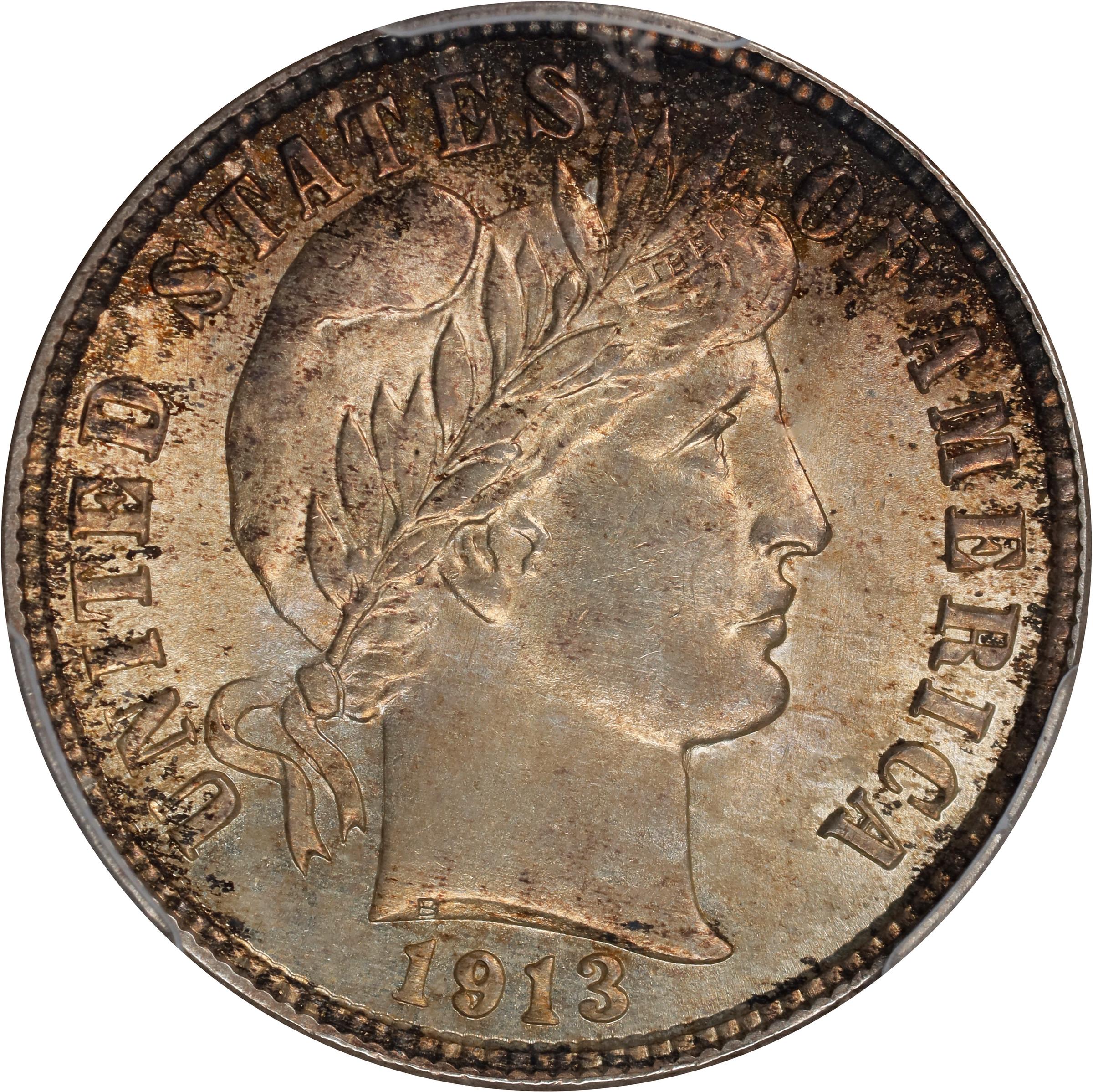 1913 Barber Dime. MS-66+ (PCGS).