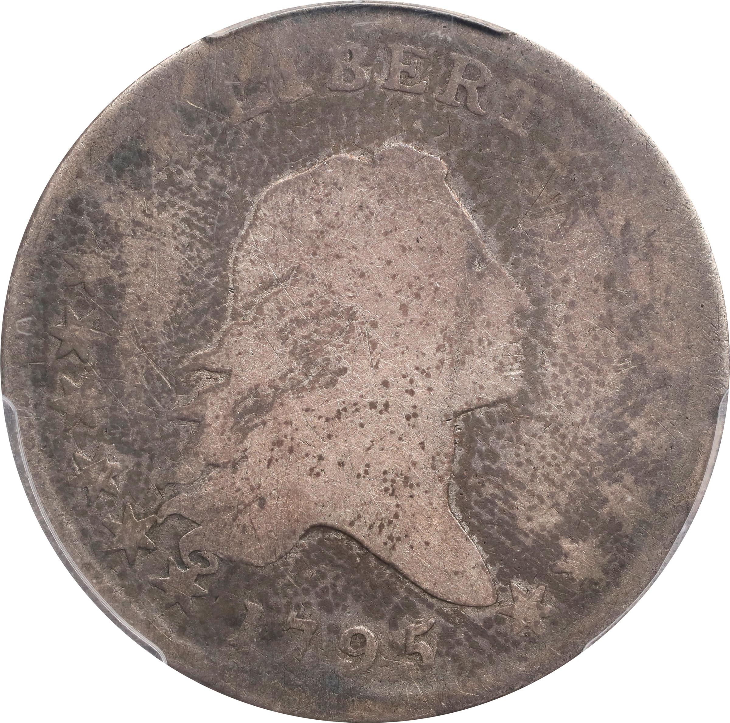 image for: 1795 Flowing Hair Half Dollar. O-116, T-11. Rarity-3. Two Leaves. AG-3 (PCGS).