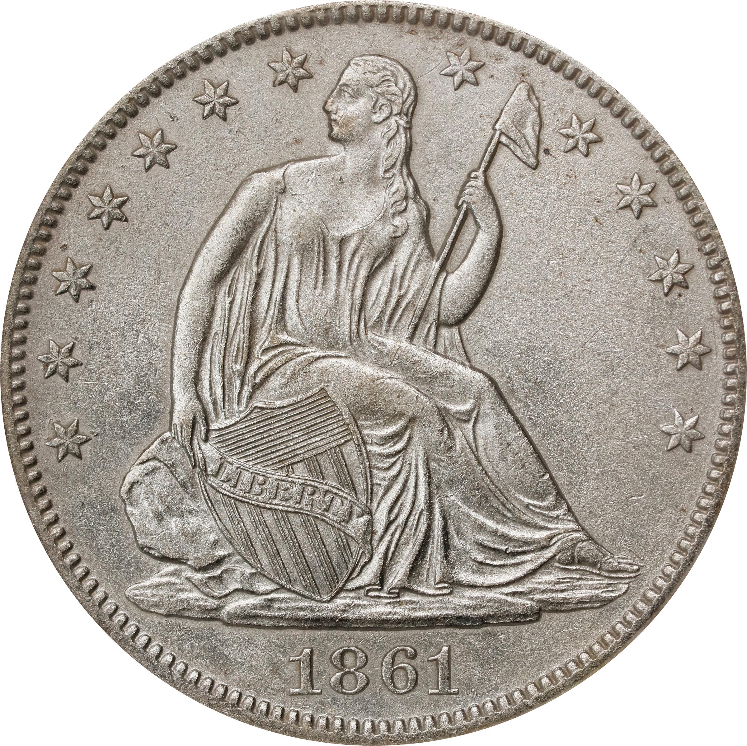 image for: 1861-O Liberty Seated Half Dollar. State of Louisiana Issue. W-06. Rarity-3. Shipwreck Effect (NGC).