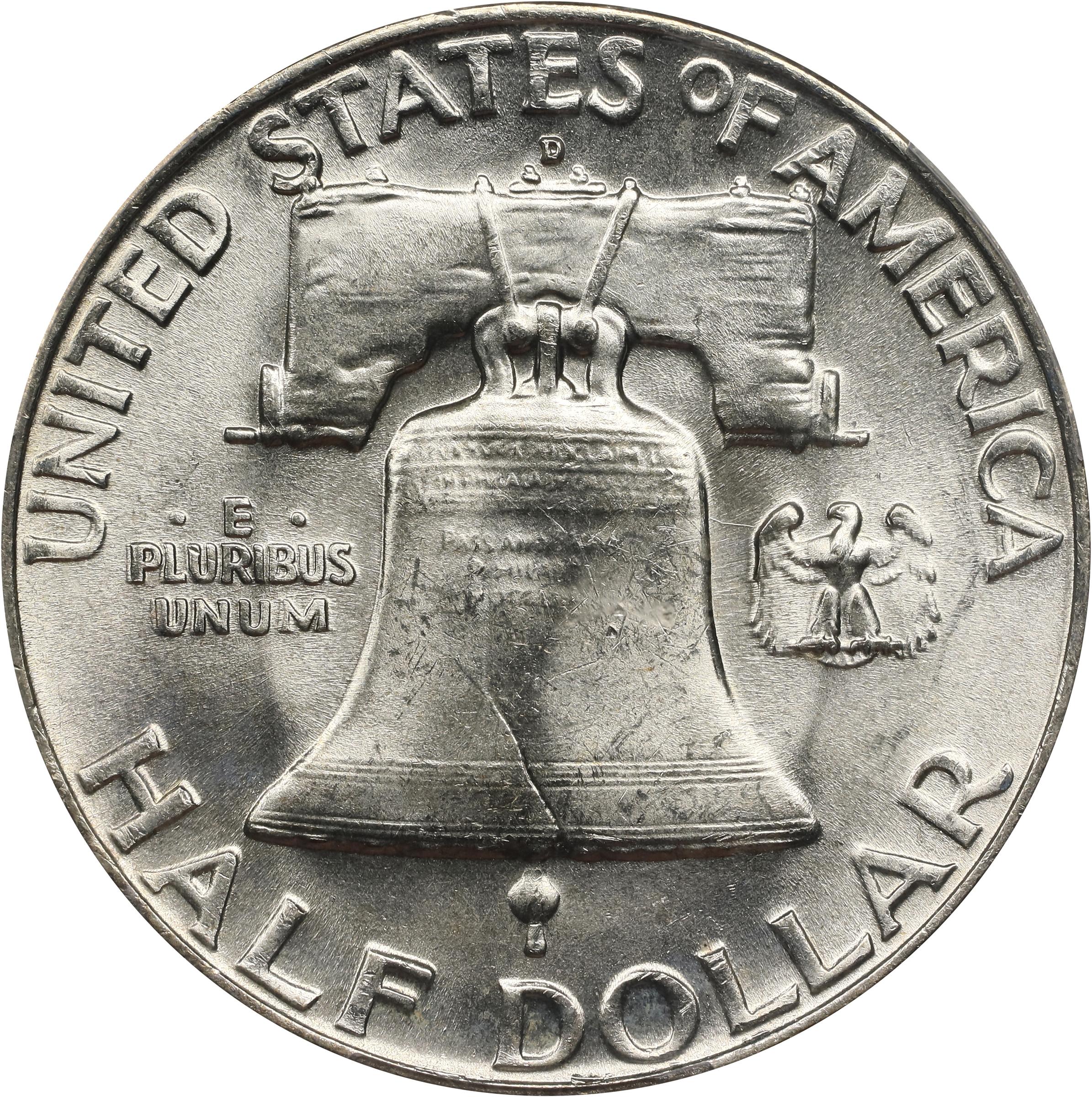 image for: 1957-D/D Franklin Half Dollar. FS-501. Repunched Mintmark. MS-65 FBL (PCGS).