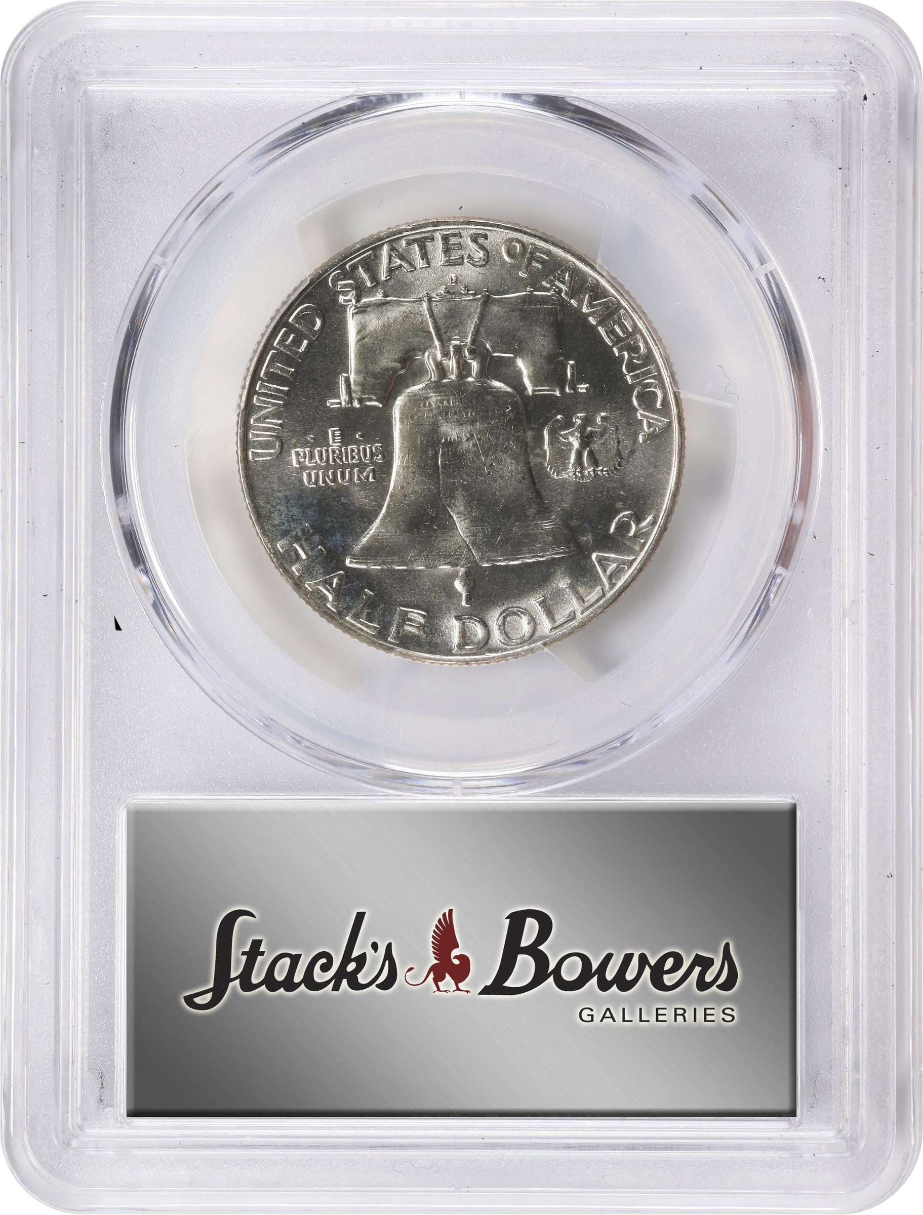 image for: 1957-D/D Franklin Half Dollar. FS-501. Repunched Mintmark. MS-65 FBL (PCGS).