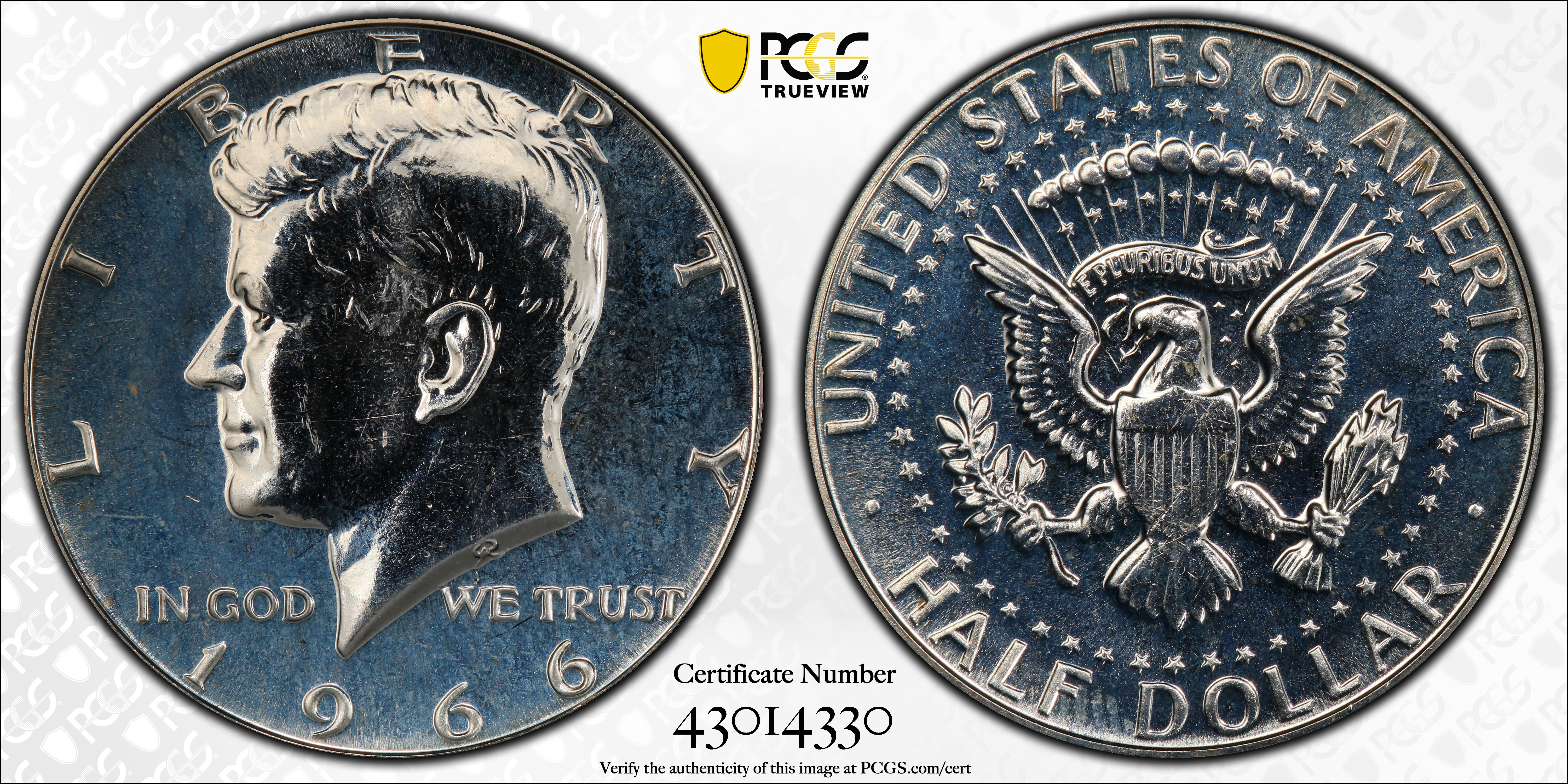 no　イニシャルR,M 1966 Kennedy Half Dollar, Special Mint Set SMint State (MS
