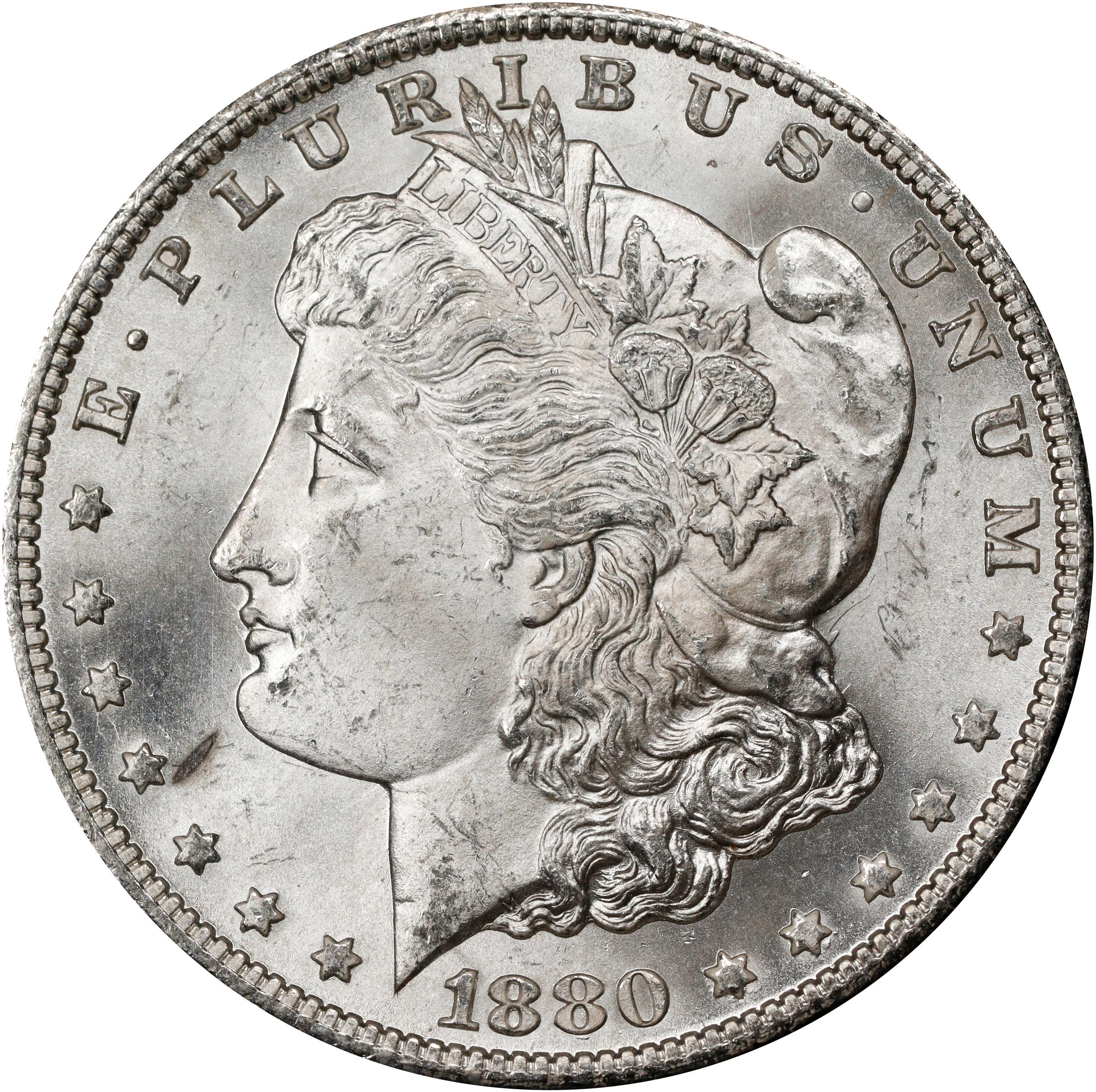 image for: 1880-CC GSA Morgan Silver Dollar. 8/7, Reverse of 1878. MS-64 (NGC).