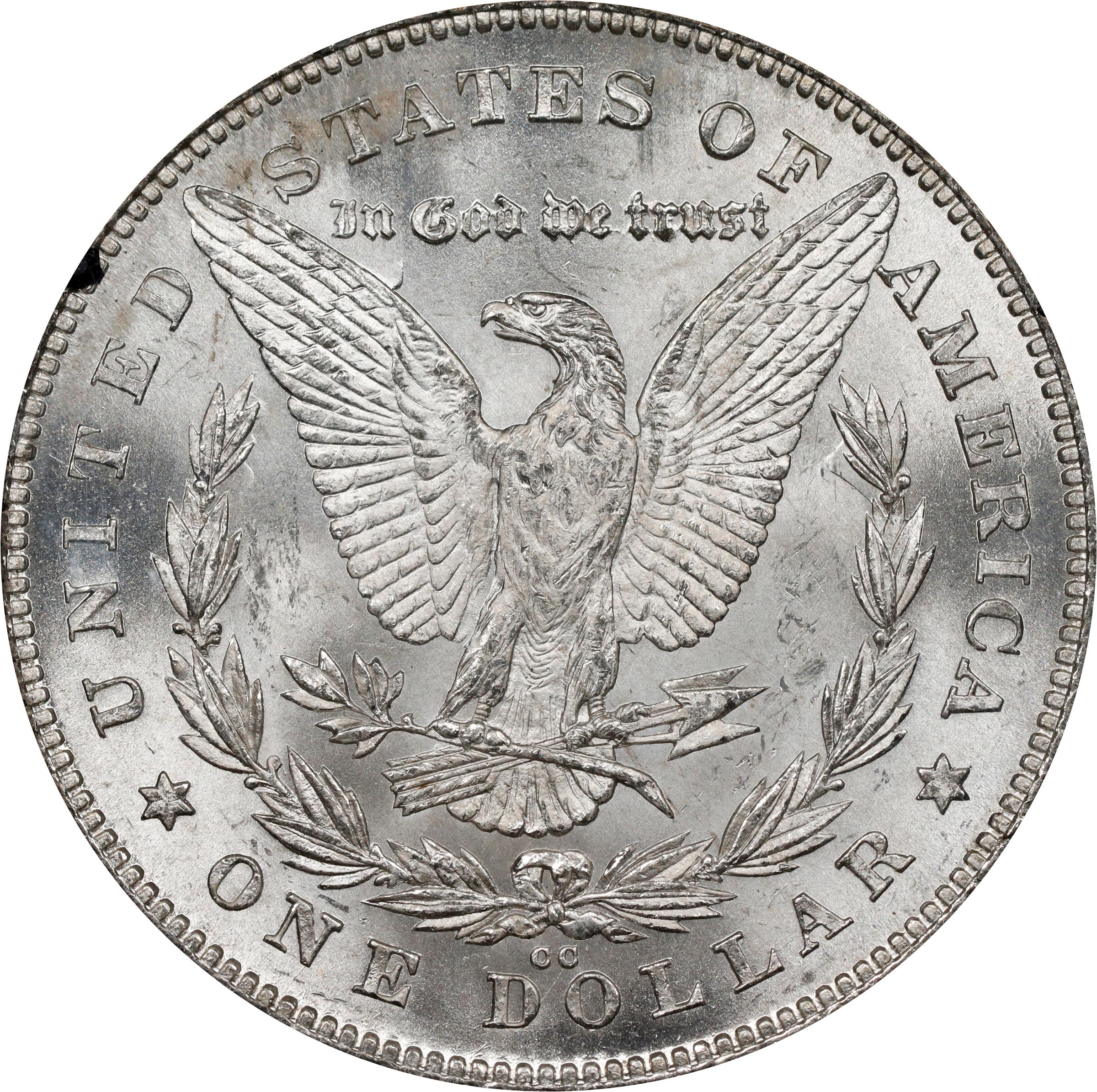 image for: 1880-CC GSA Morgan Silver Dollar. 8/7, Reverse of 1878. MS-64 (NGC).