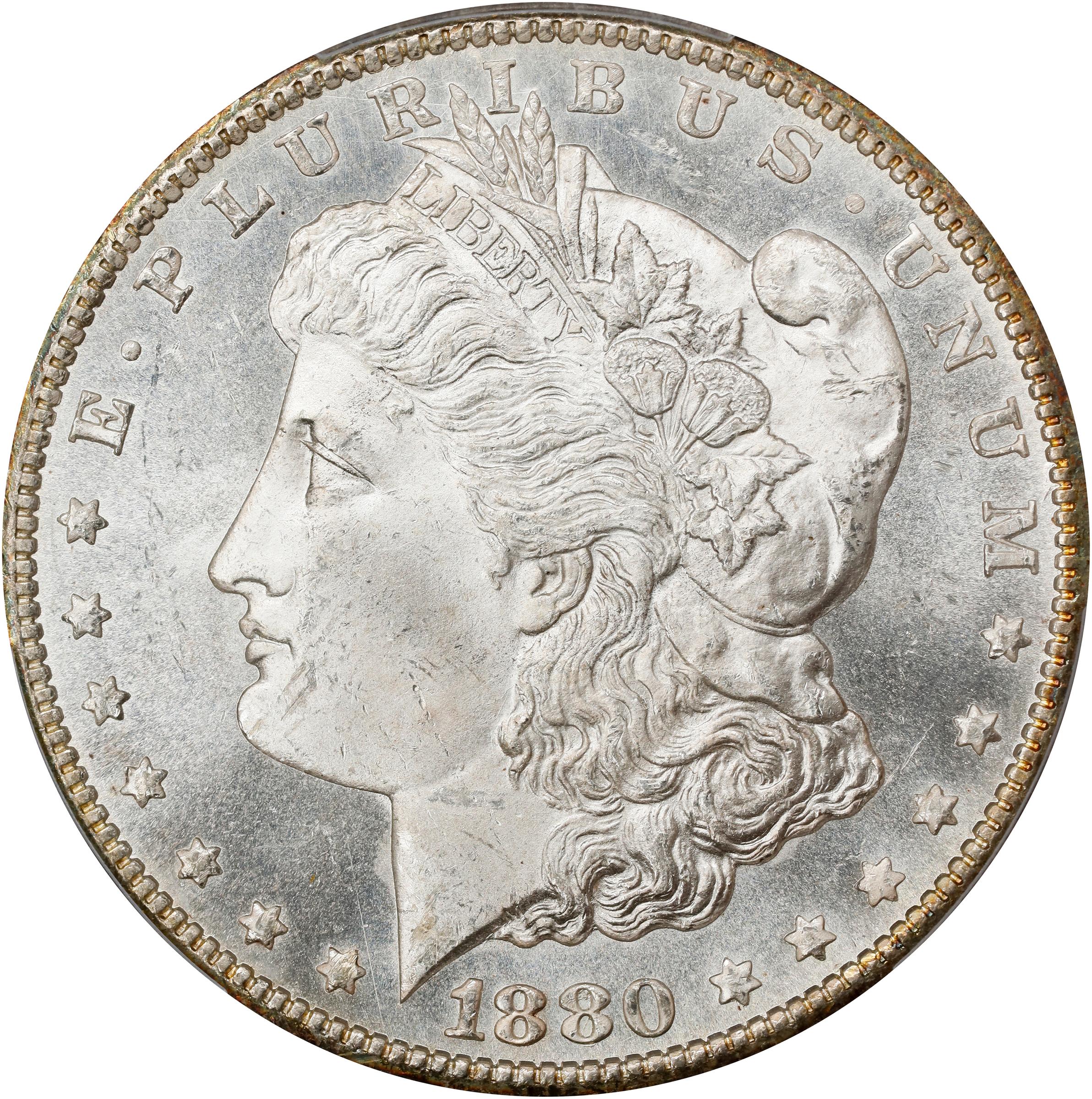 1880-CC Morgan Silver Dollar. VAM-5. Top 100 Variety. 8/High 7. MS-63 (PCGS).