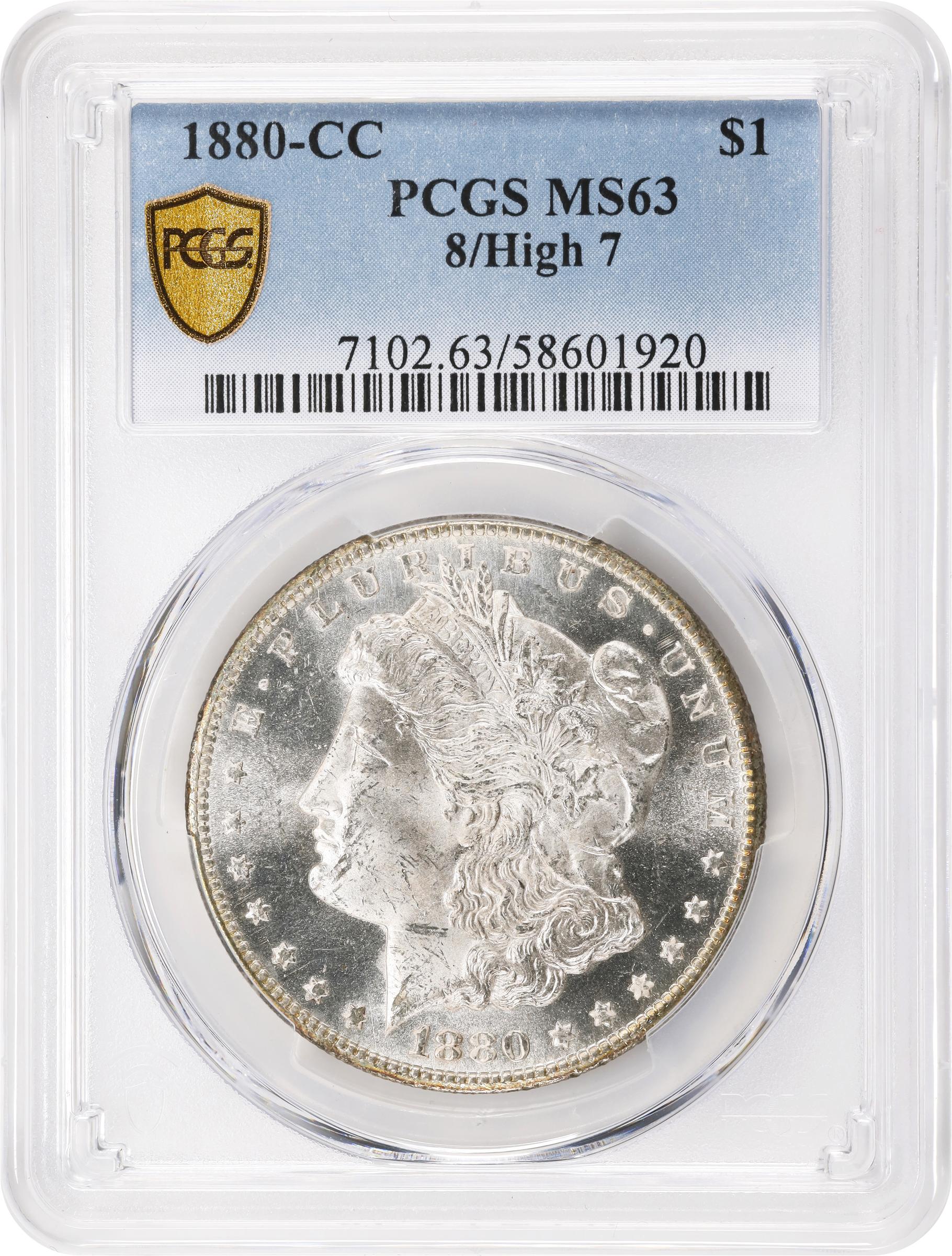 1880-CC $1  8/High 7 AU58 thumbnail 20