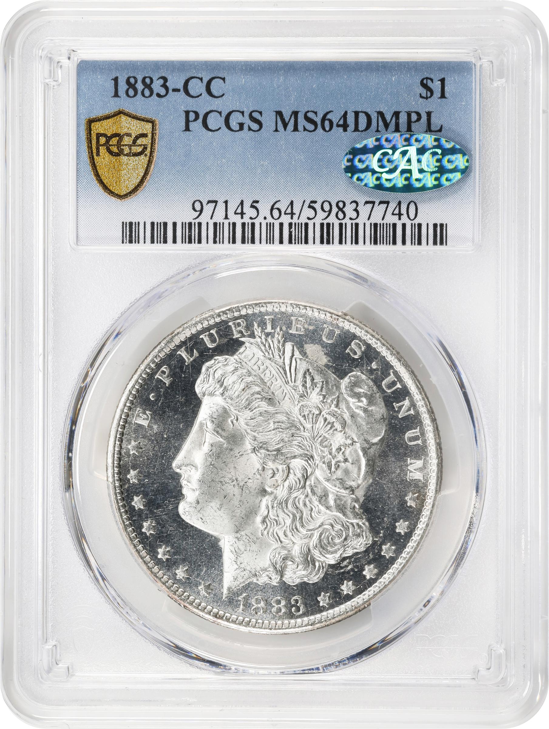 1883 CC Morgan Dollar DMPL Mint State (MS) Pricing Guide | The
