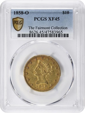 image for: 1858-O Liberty Head Eagle. Winter-1. EF-45 (PCGS).