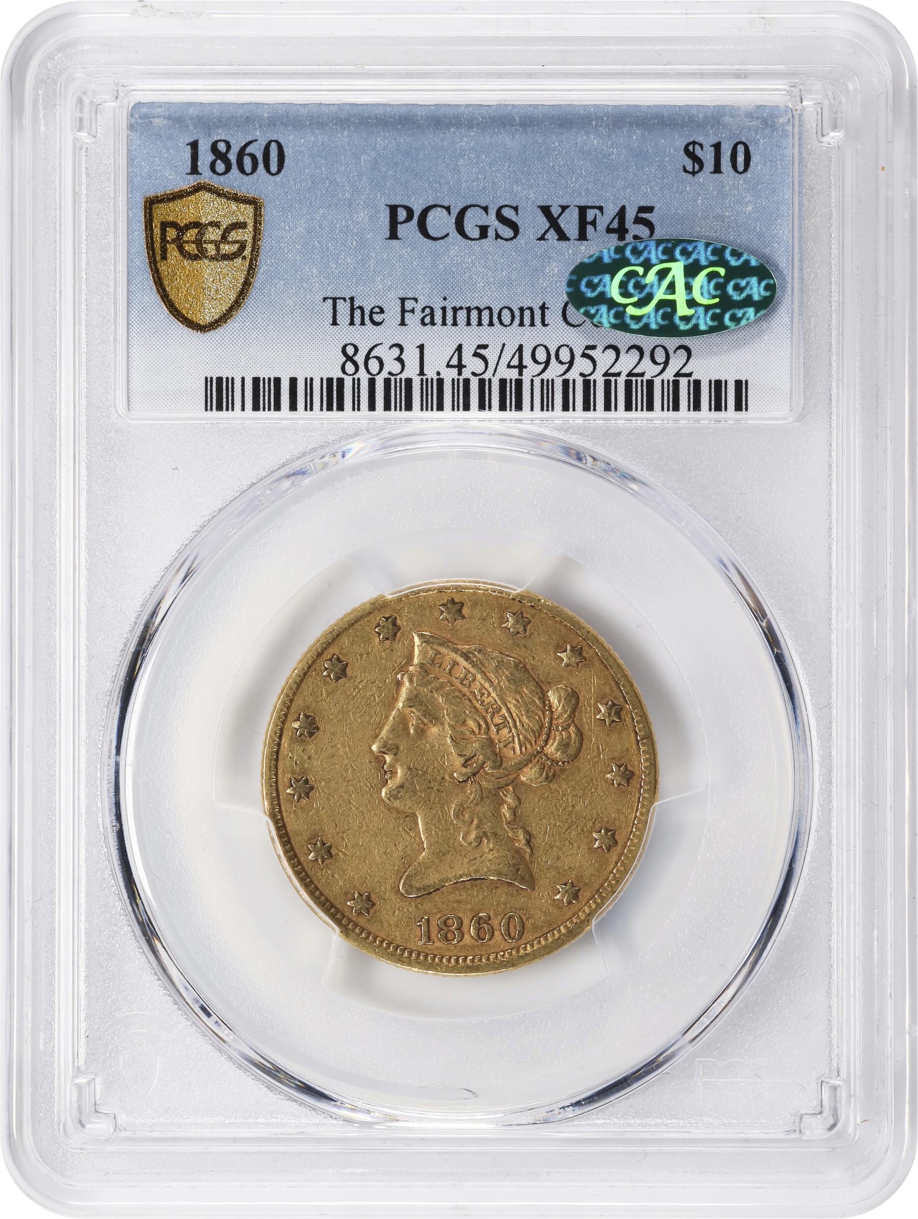 image for: 1860 Liberty Head Eagle. EF-45 (PCGS). CAC.