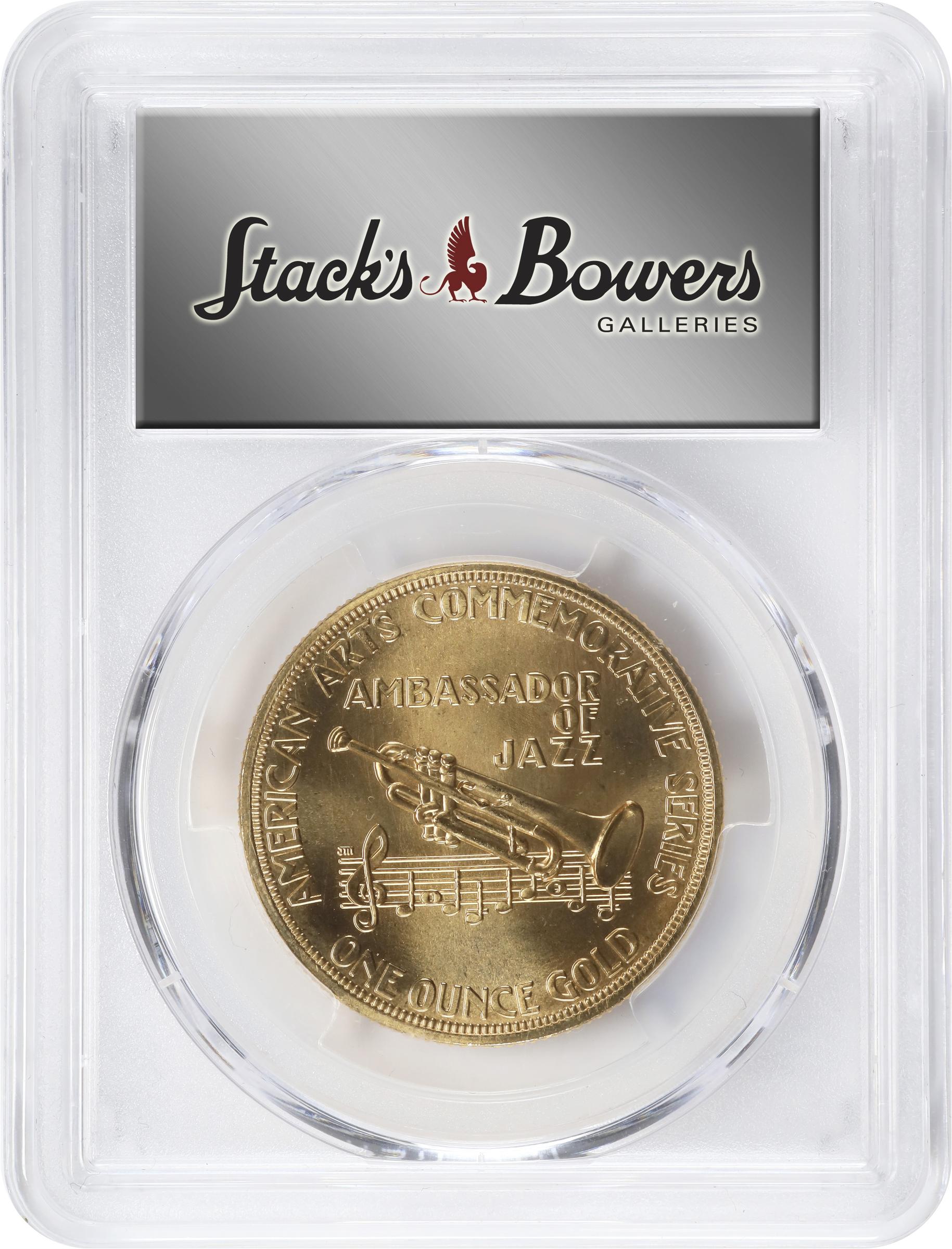 image for: 1982 One-Ounce American Arts Gold Medallion. Louis Armstrong. MS-66 (PCGS).