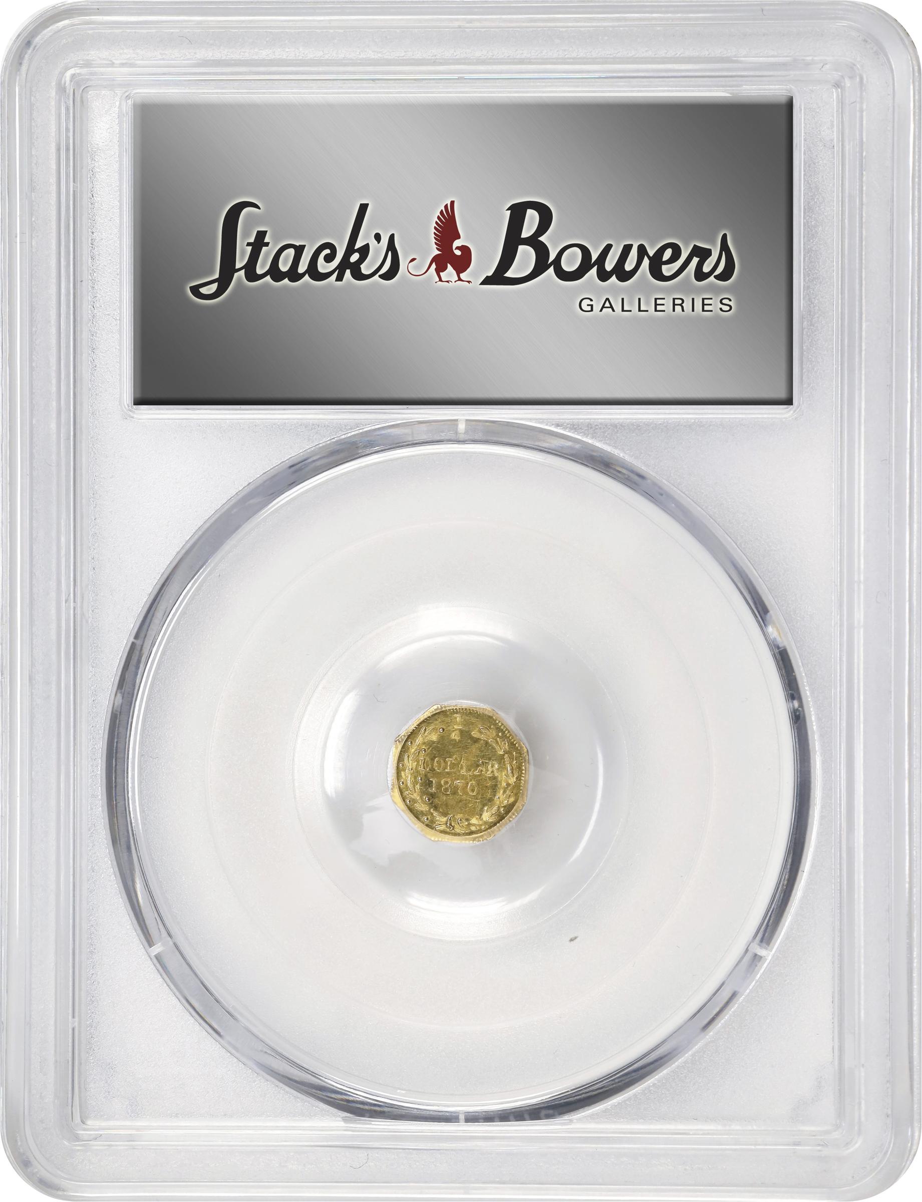 image for: 1870 Octagonal 25 Cents. BG-713. Rarity-4. Liberty Head. MS-64 (PCGS).