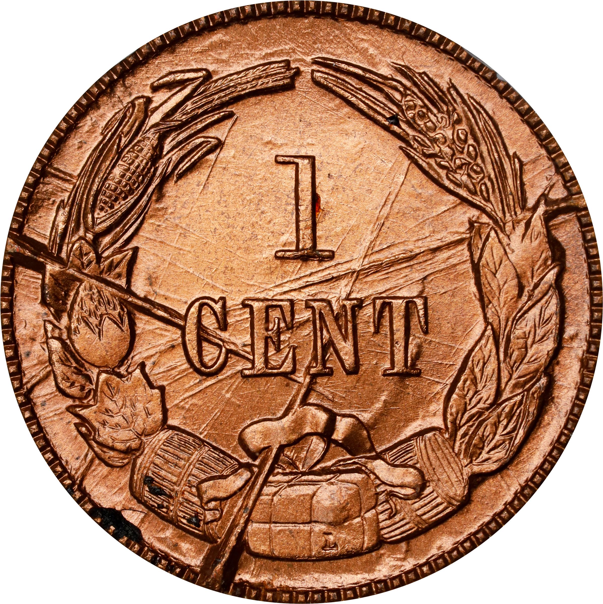 image for: "1861" (1961) Confederate Cent. Bashlow Restrike. Breen-8013. Bronze. MS-68 RD (PCGS).