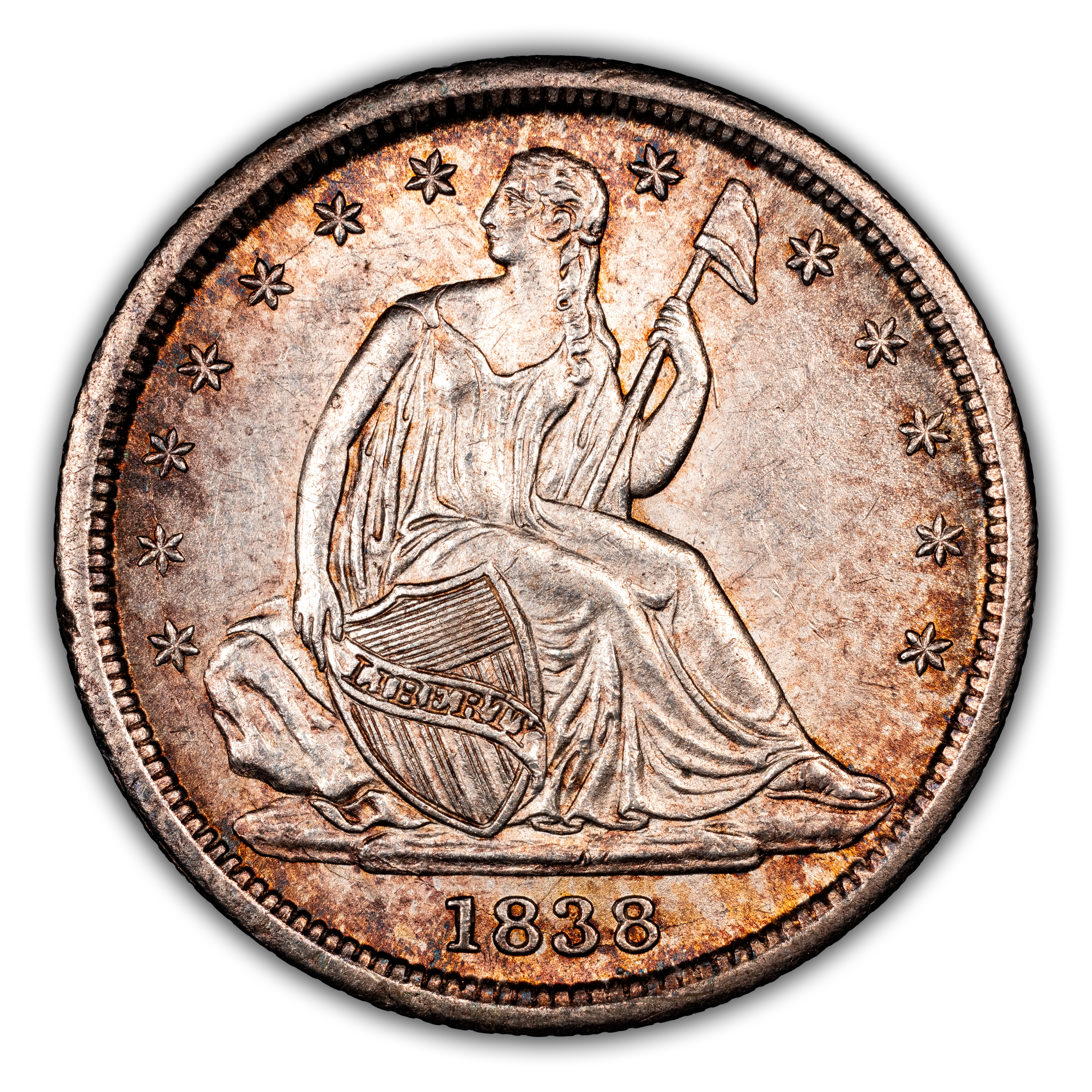 1838 10c No Drapery, Small Stars, DDR, FS-801, F-101A MS