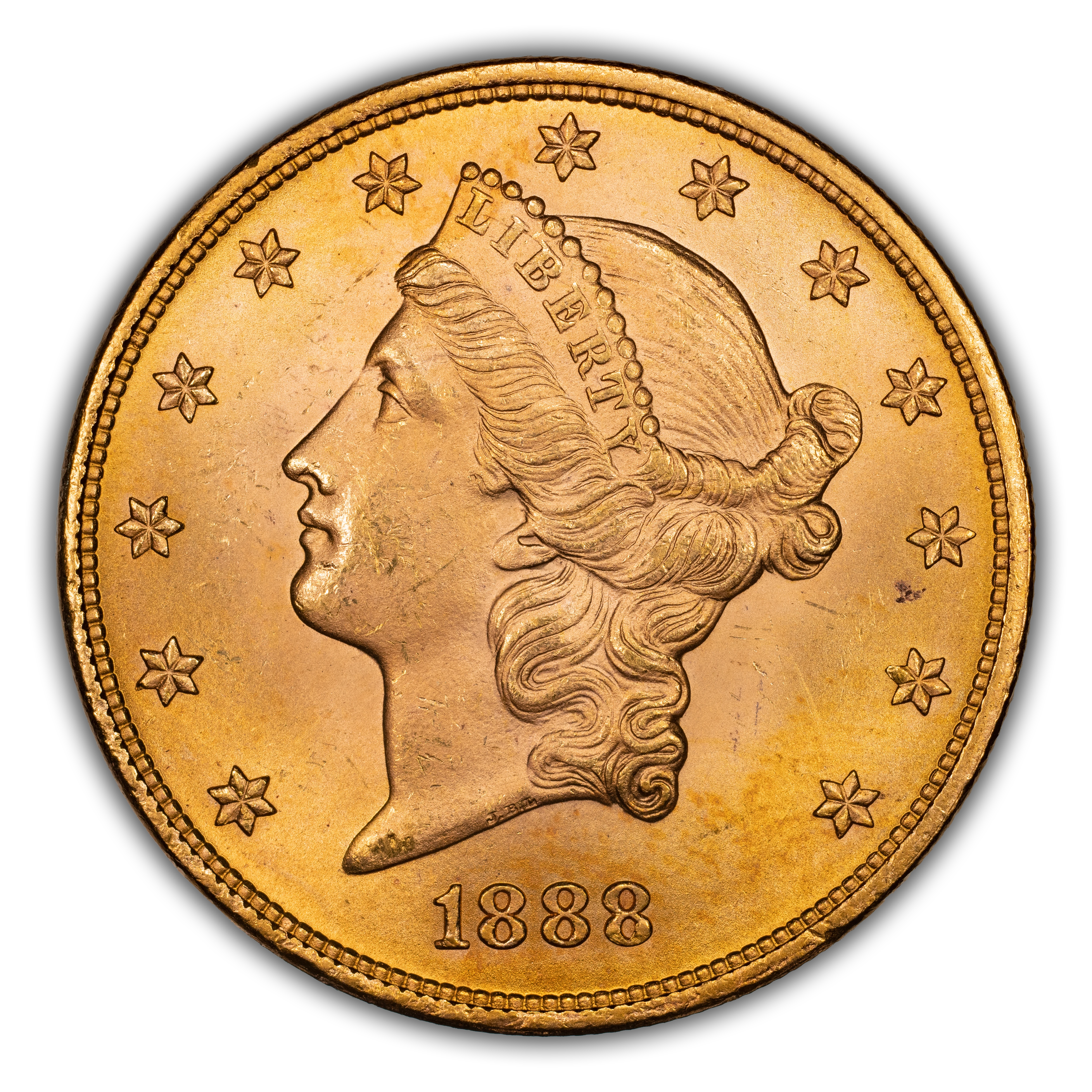 1888 $20 Doubled Die Reverse, FS-801 MS