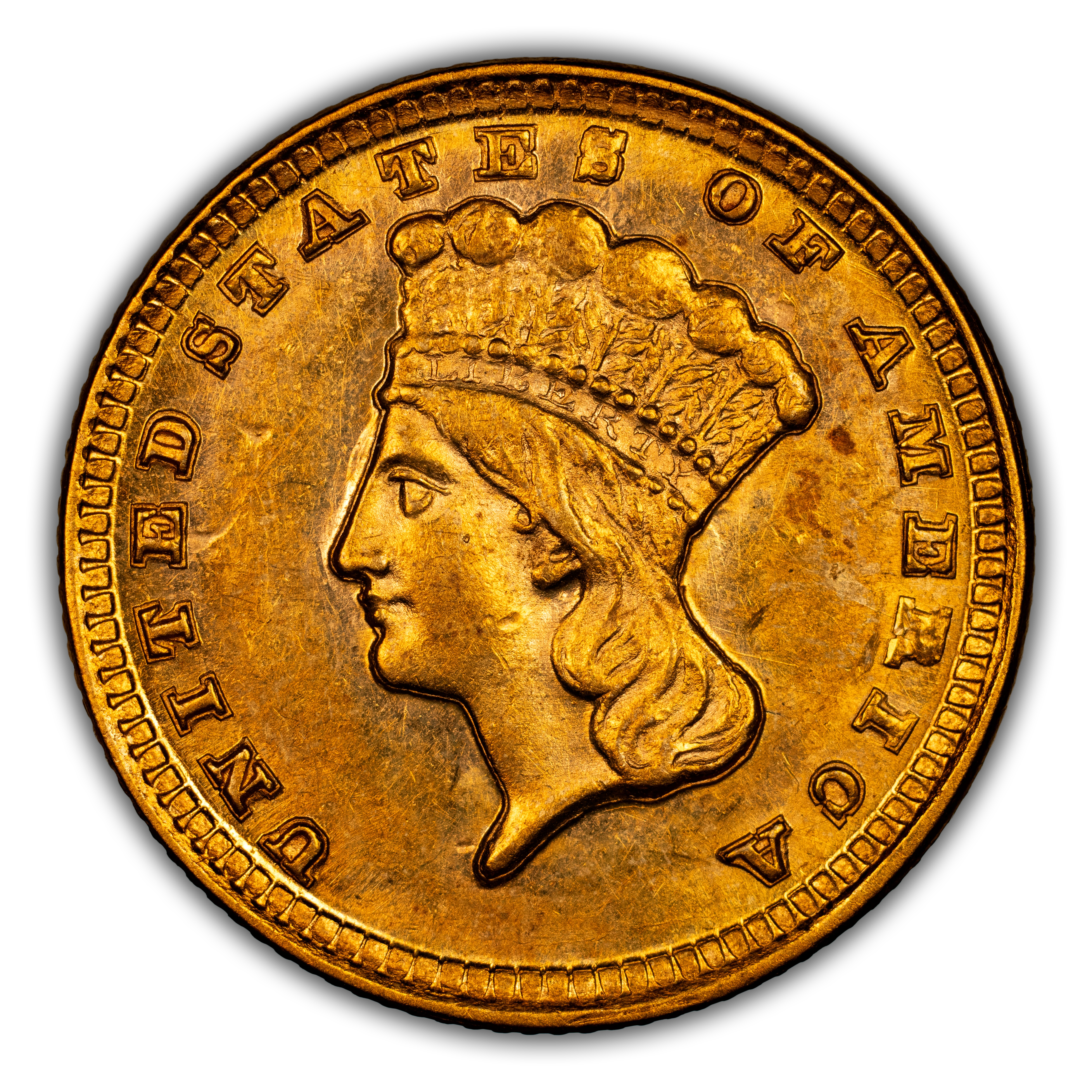 1858-D G$1 MS