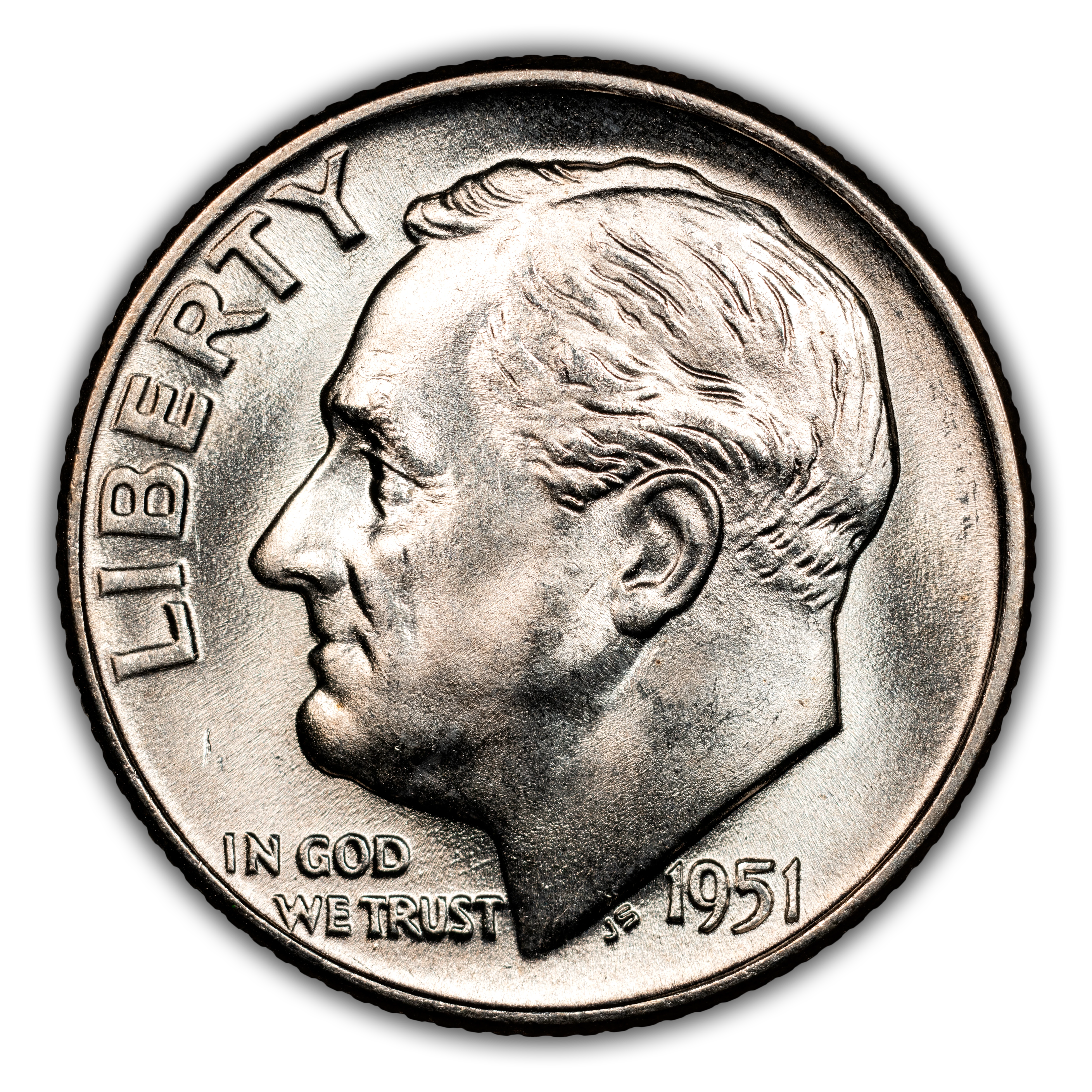 1951-D/D 10c Repunched Mintmark, FS-501 MS