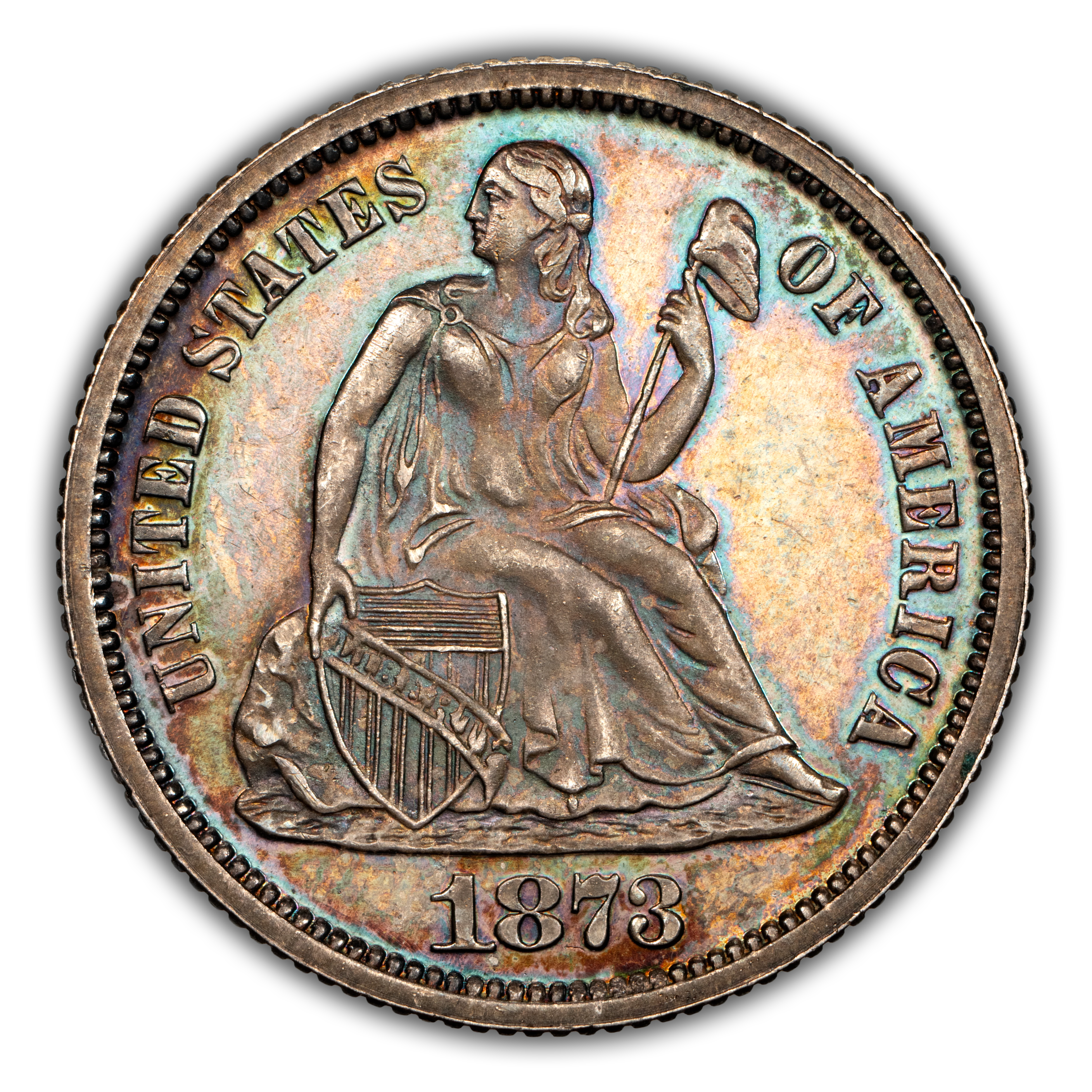 1873 10c No Arrows, Closed 3 PR