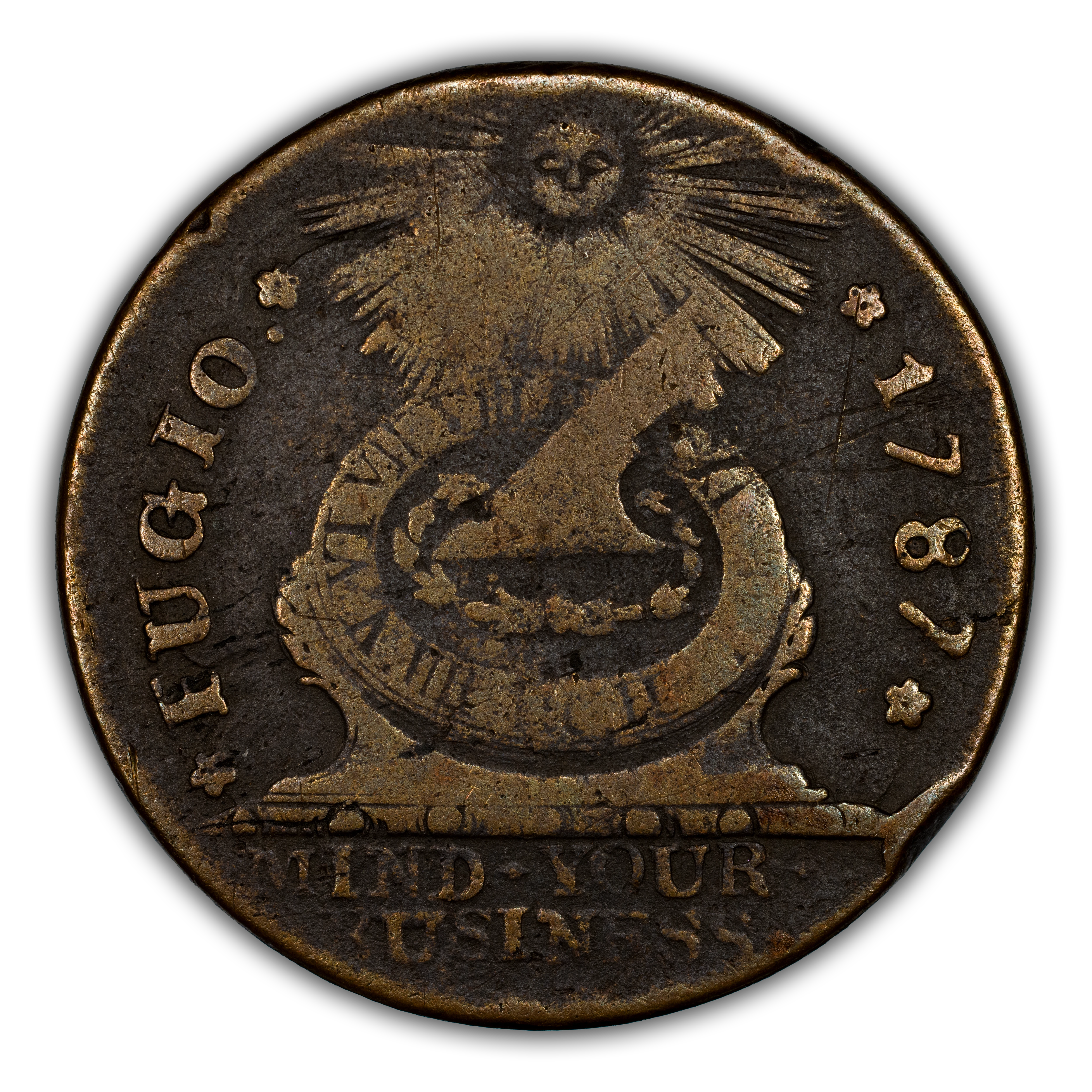 1787 Fugio 1c 4 Cinquefoils, STATES UNITED, Newman 13-R MS BN