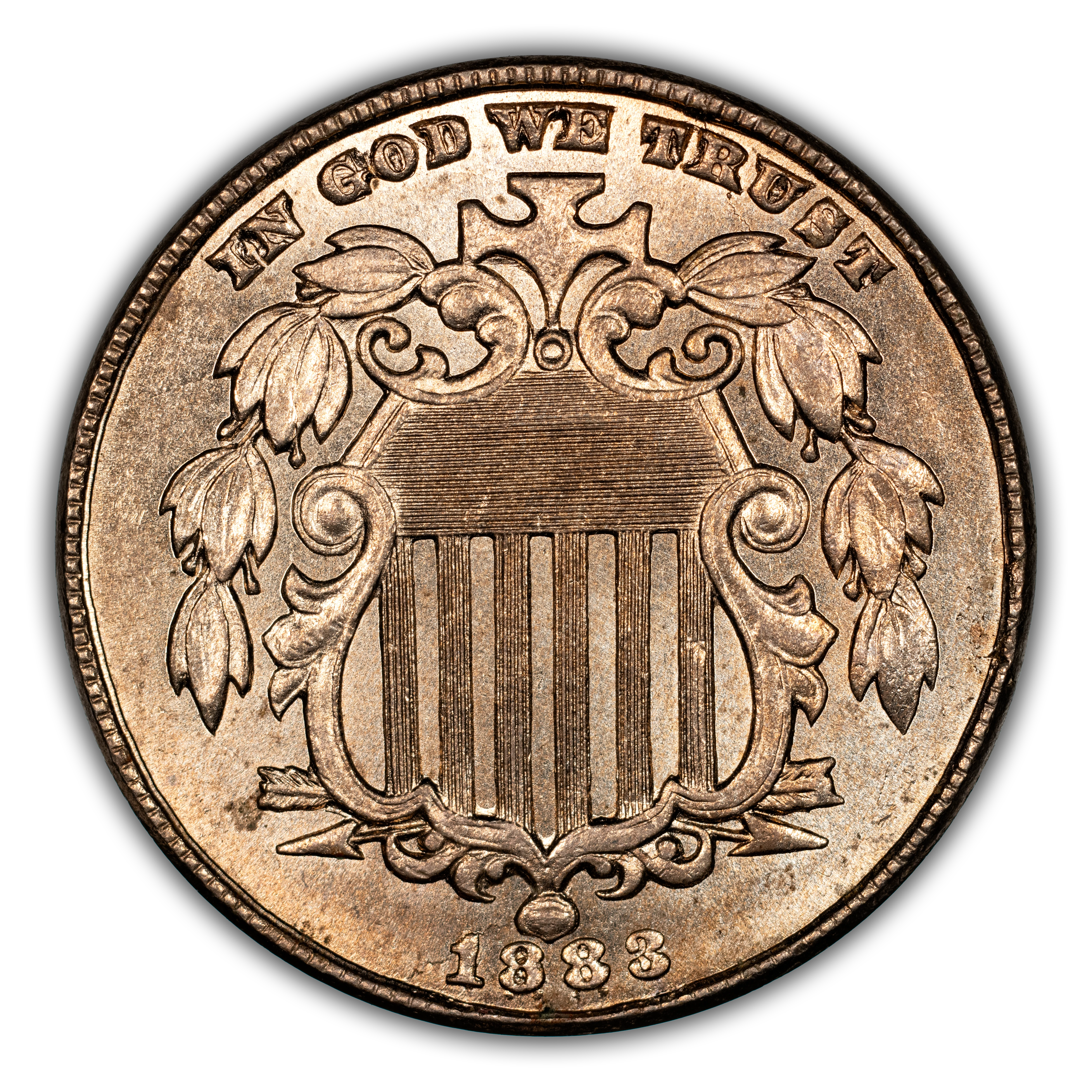 1883 5c Shield, Repunched Date, FS-312 MS