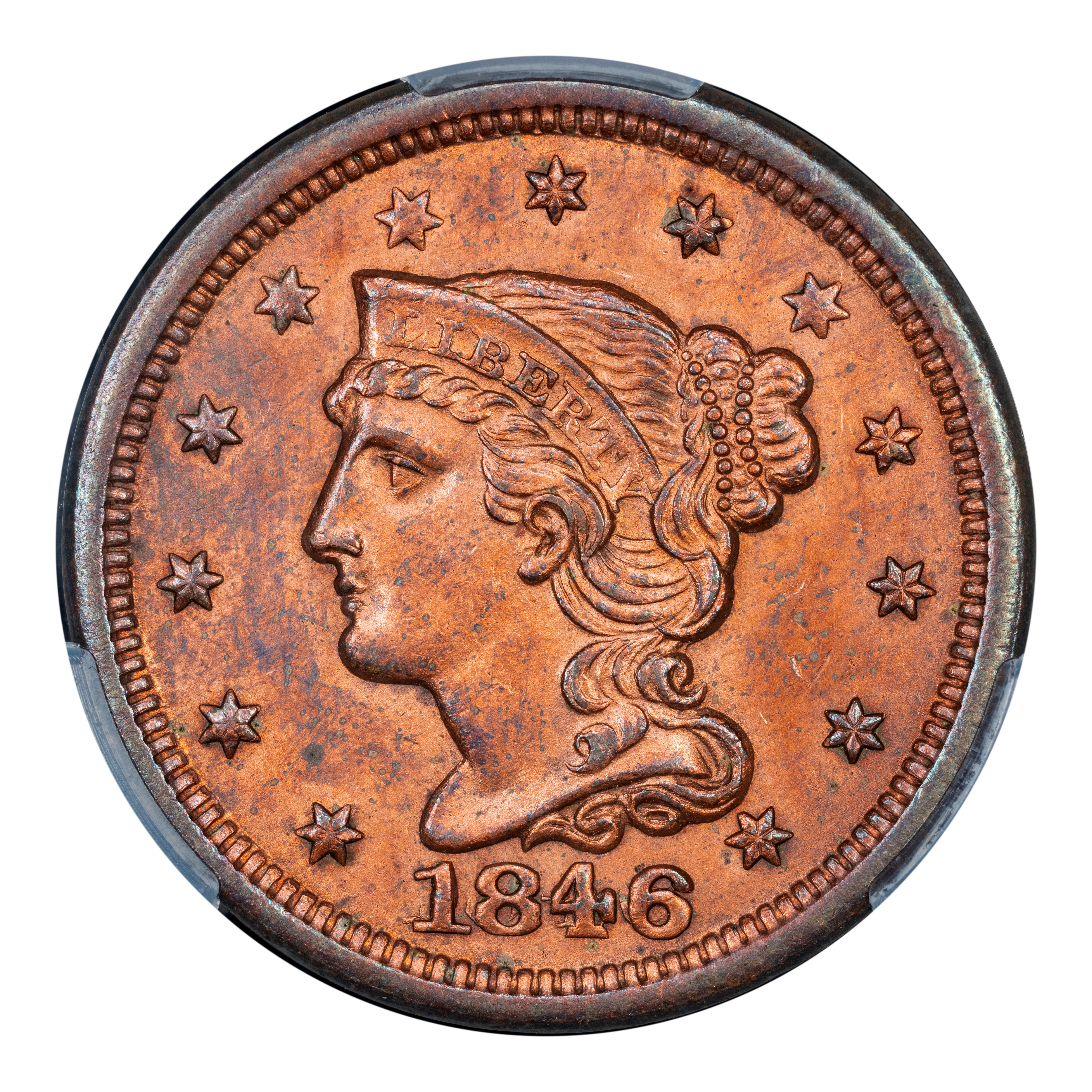 1846 1c Small Date, N-4 MS RB