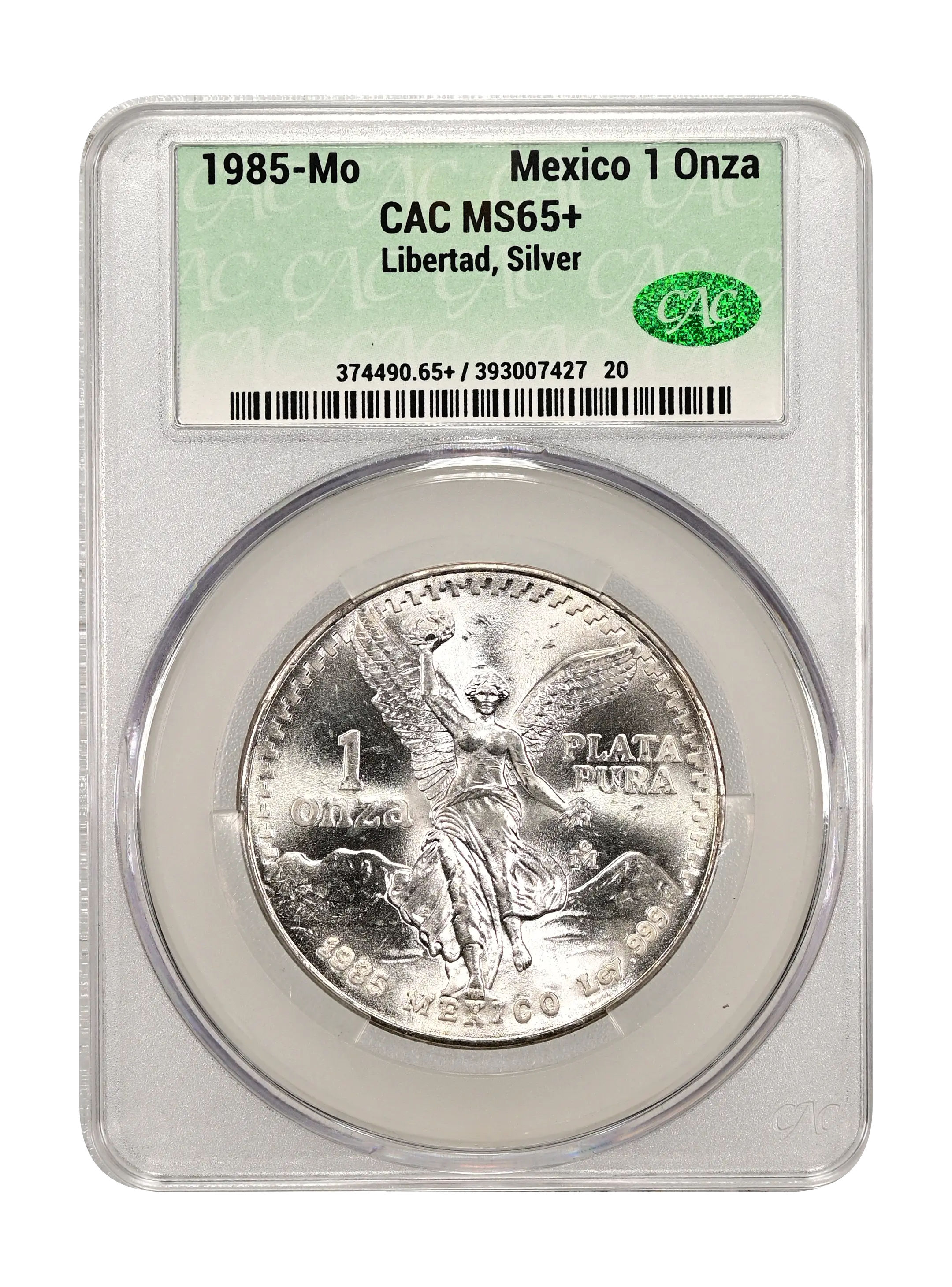 1985 Mo Silver 1 Onza Libertad Mint State (MS) Pricing Guide