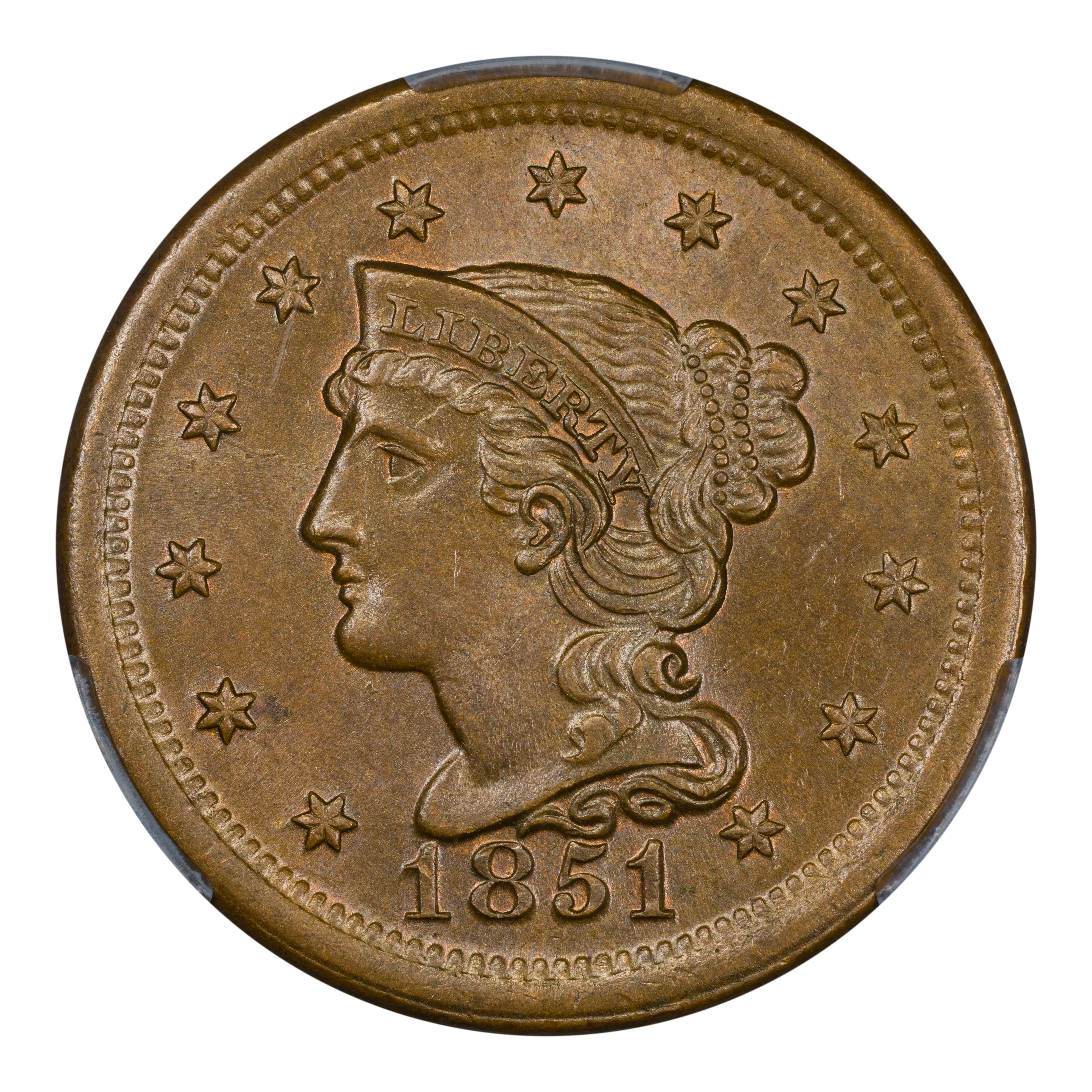 1851 Braided Hair Large Cent Values & Prices | Greysheet