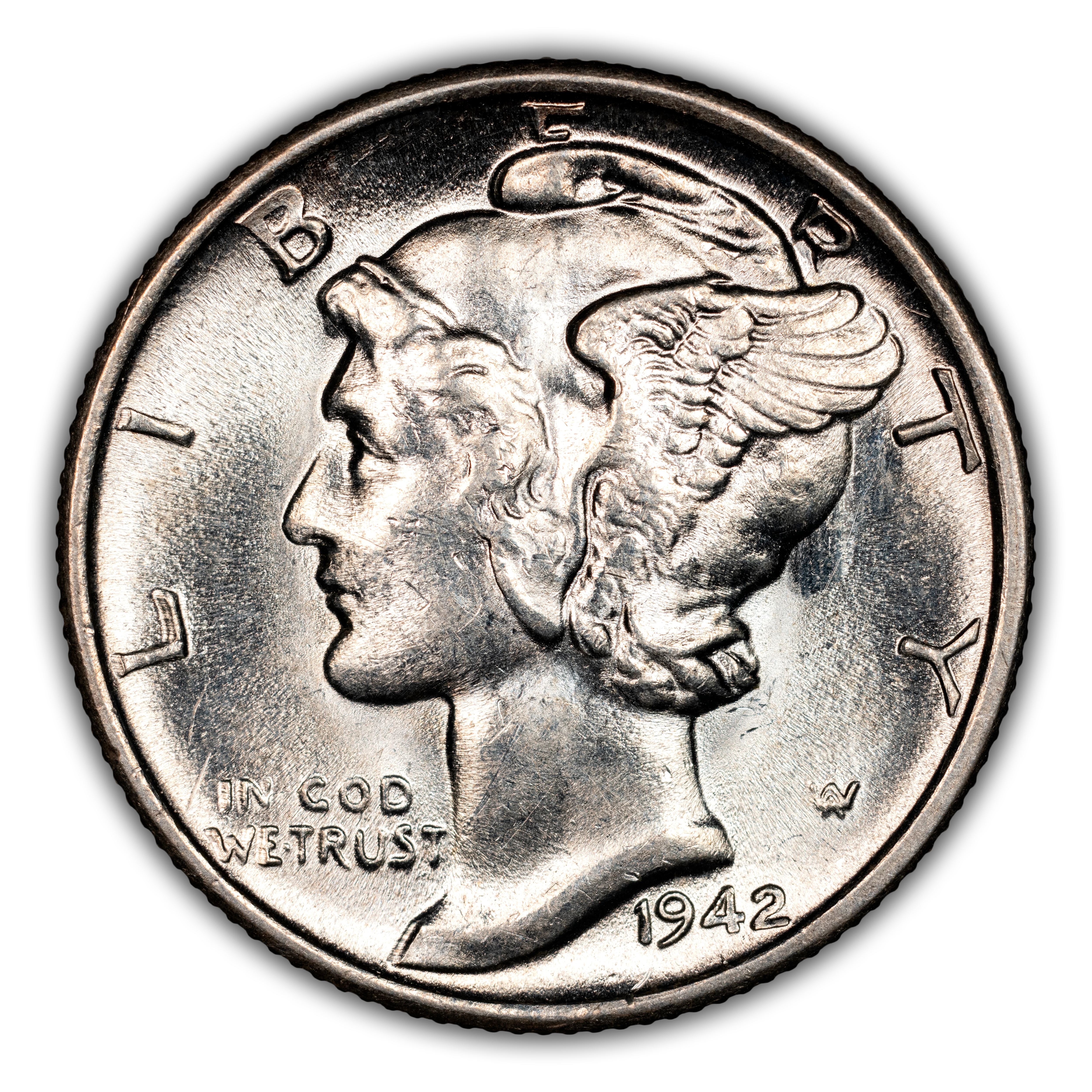 1942-S 10c Inverted Mintmark, FS-501 MS