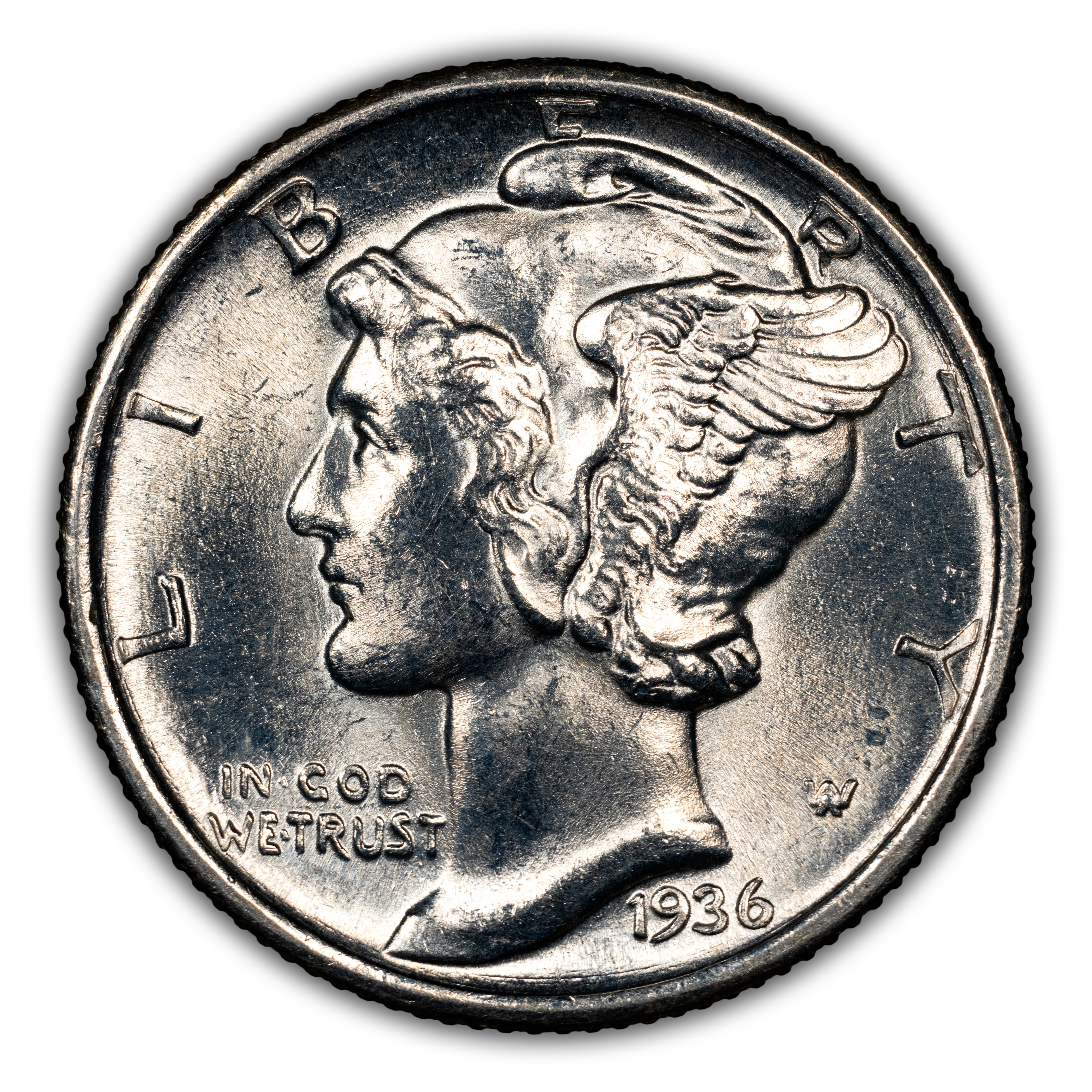 1936 10c Doubled Die Obverse, FS-101 MS FB