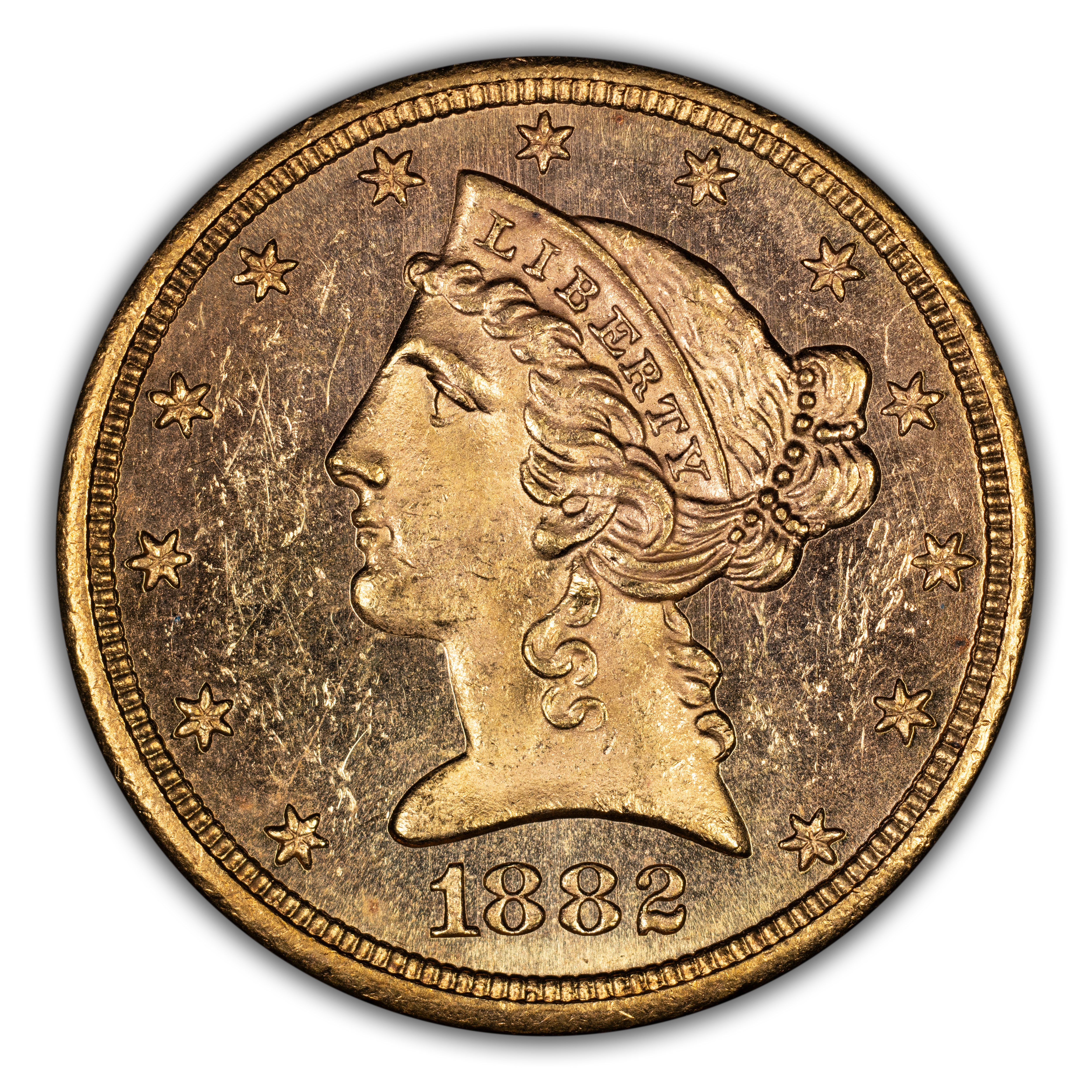 1882-S $5 MS PL