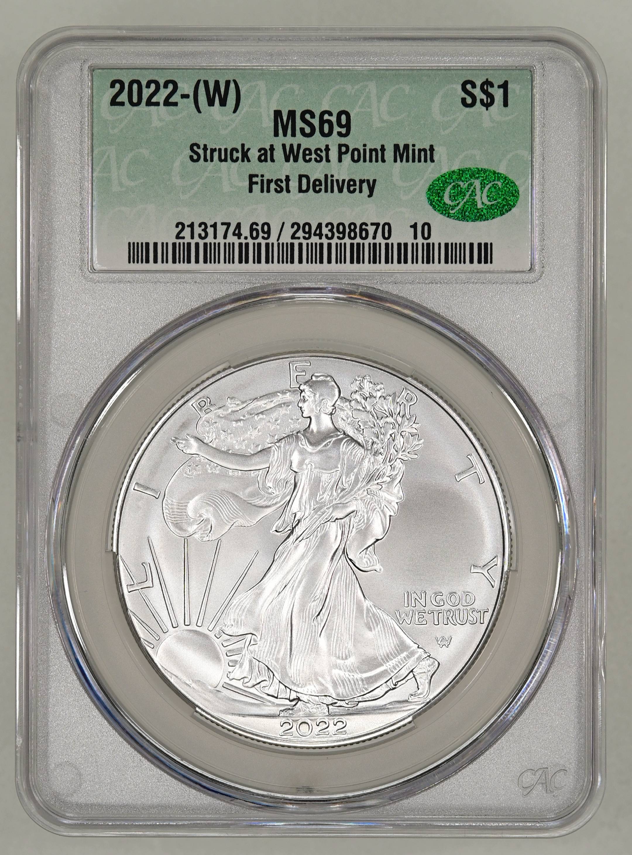 2022 W $1 Silver Eagles Struck at West Point Mint Mint State