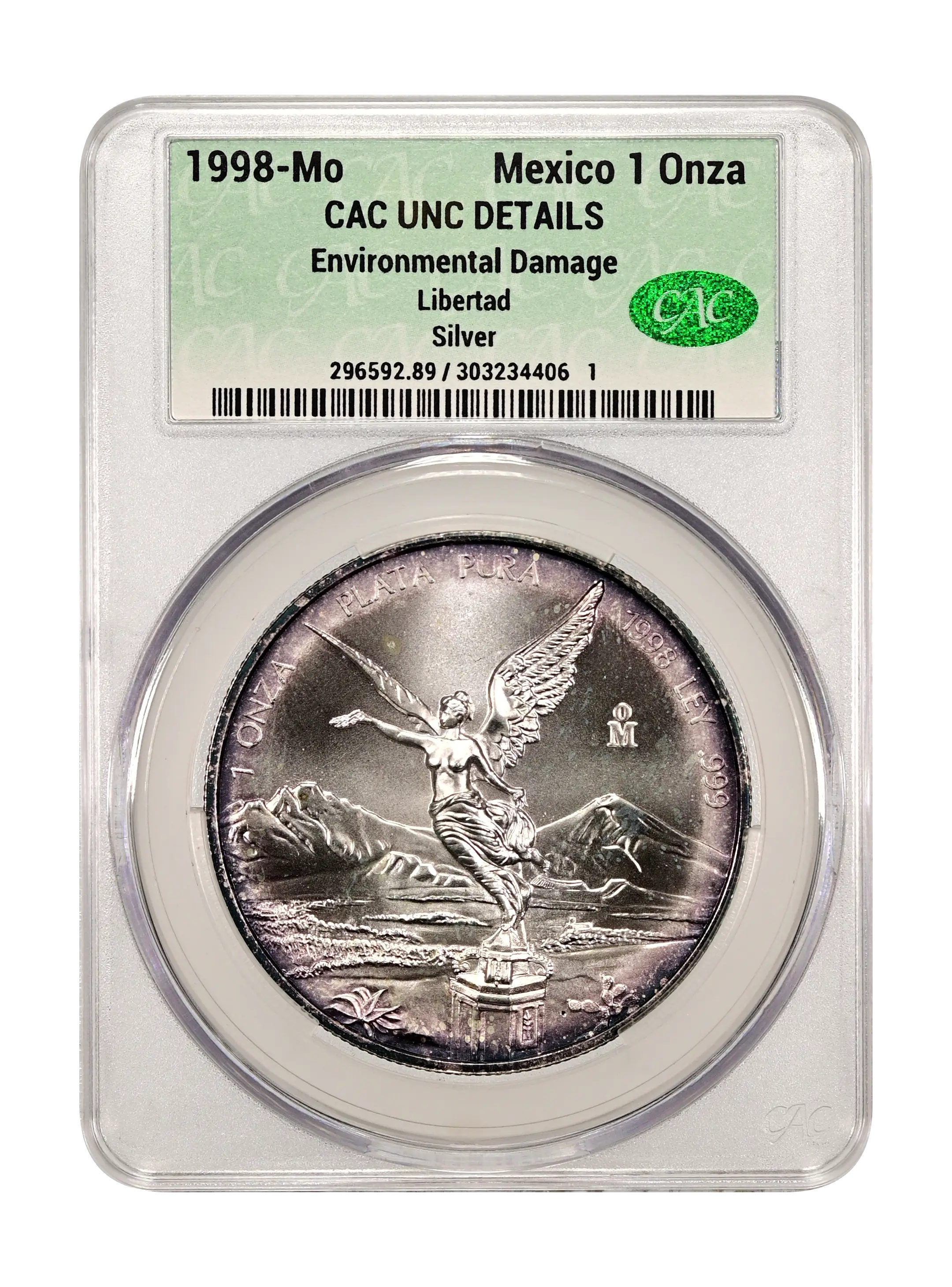 1998 Mo Silver 1 Onza Libertad Mint State (MS) Pricing Guide