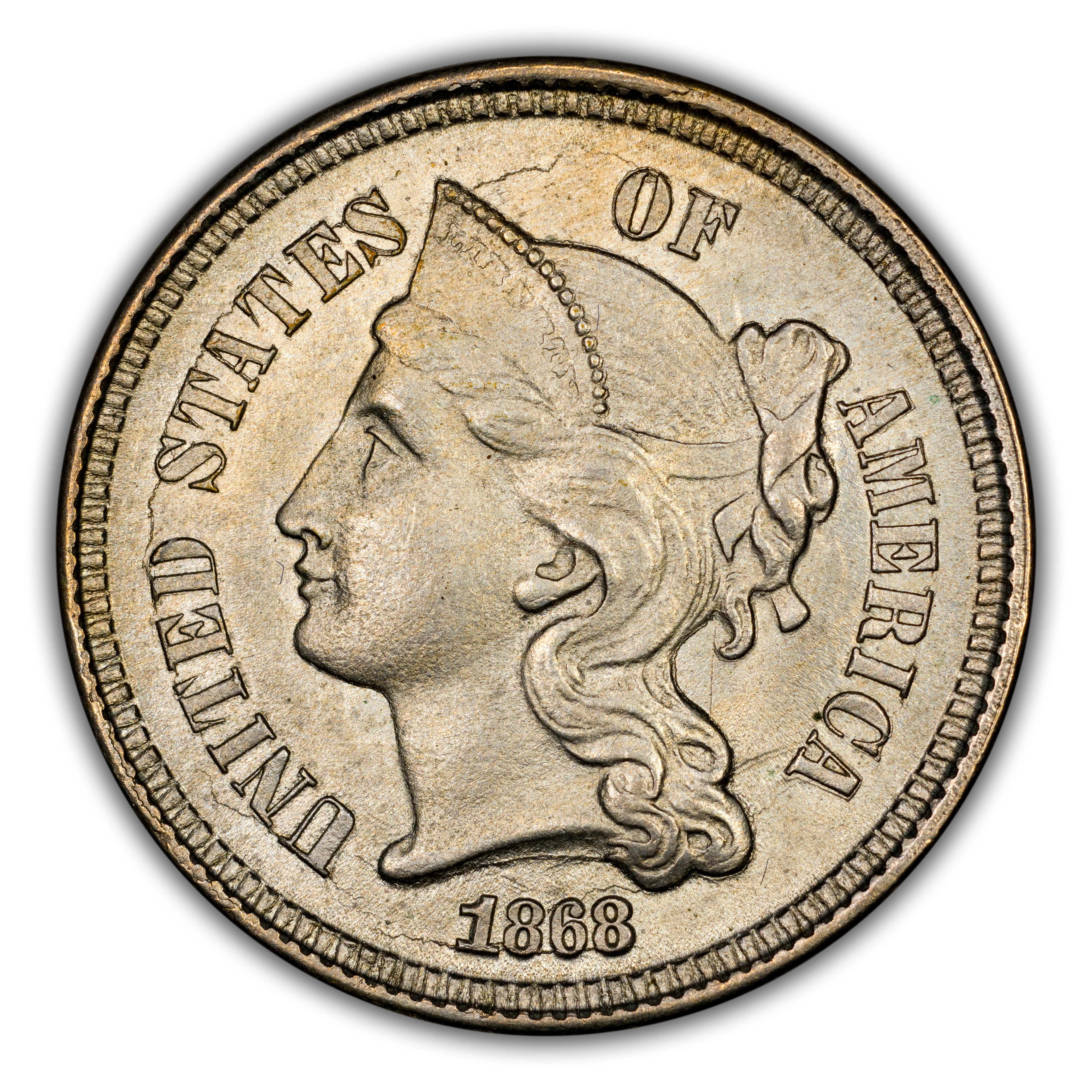 1868 3 Penny Nickel Mint State (MS) Pricing Guide | The Greysheet