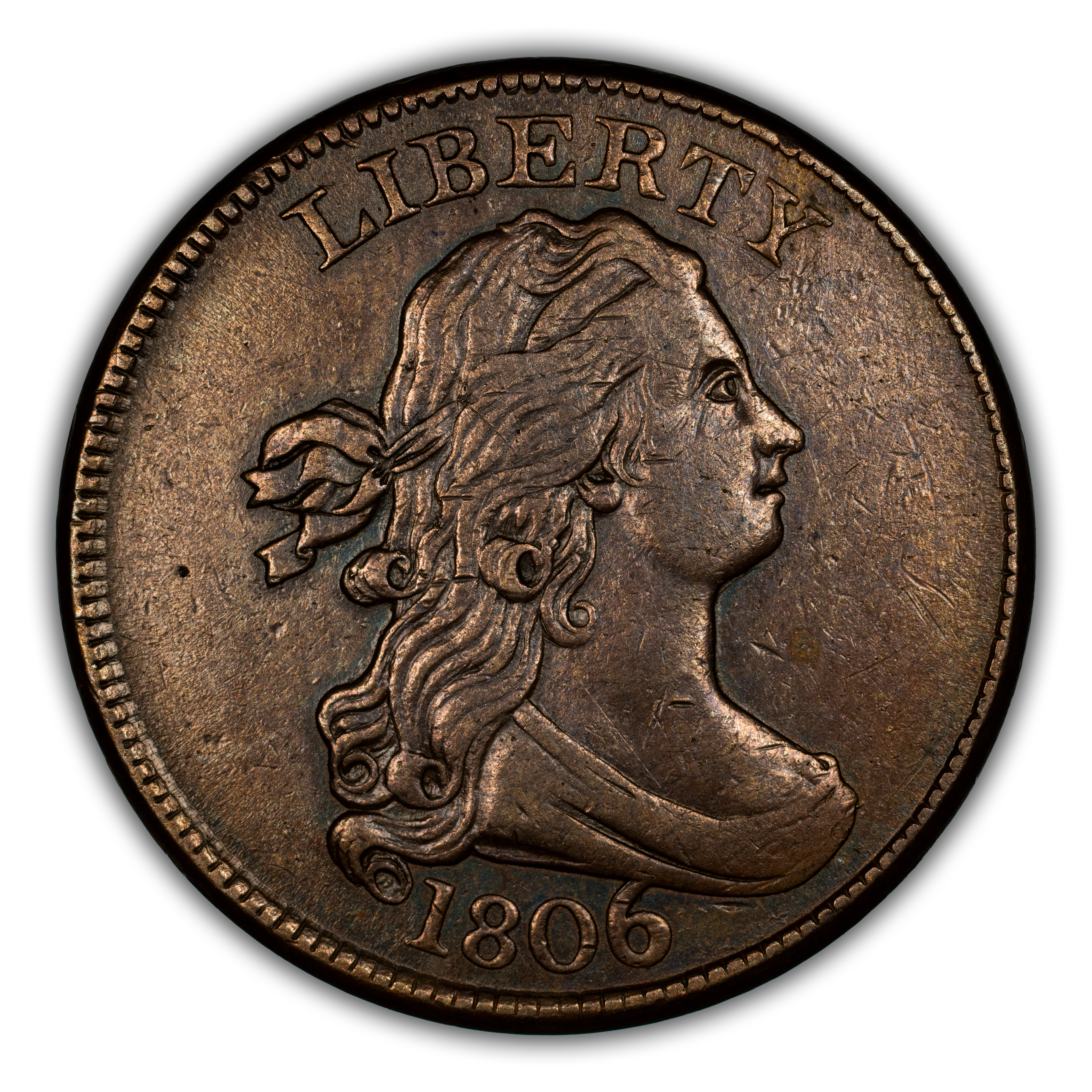 1806 1/2c Large 6, Stems MS BN