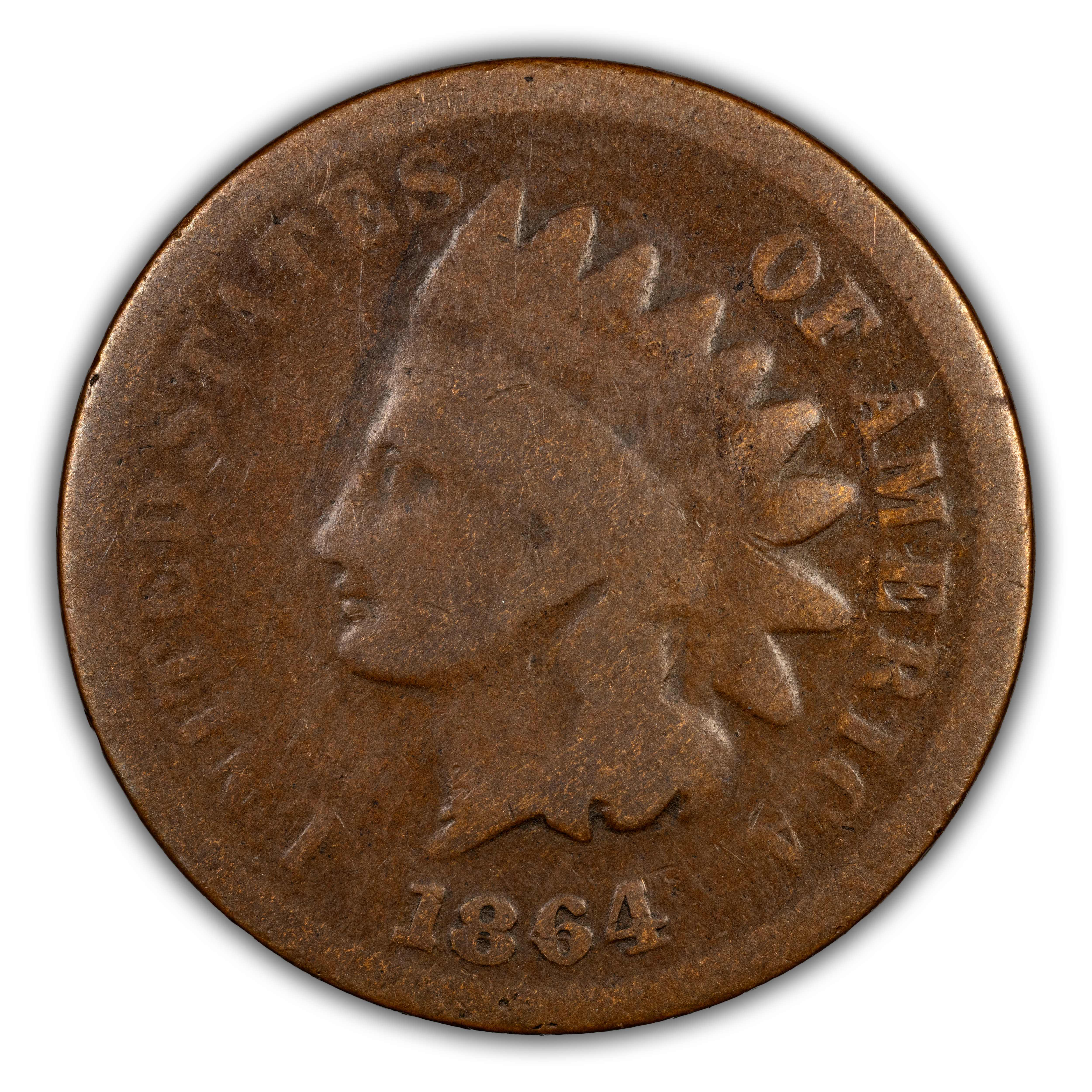 1864 1c L on Ribbon, Repunched Date, FS-2306, S-10 MS BN