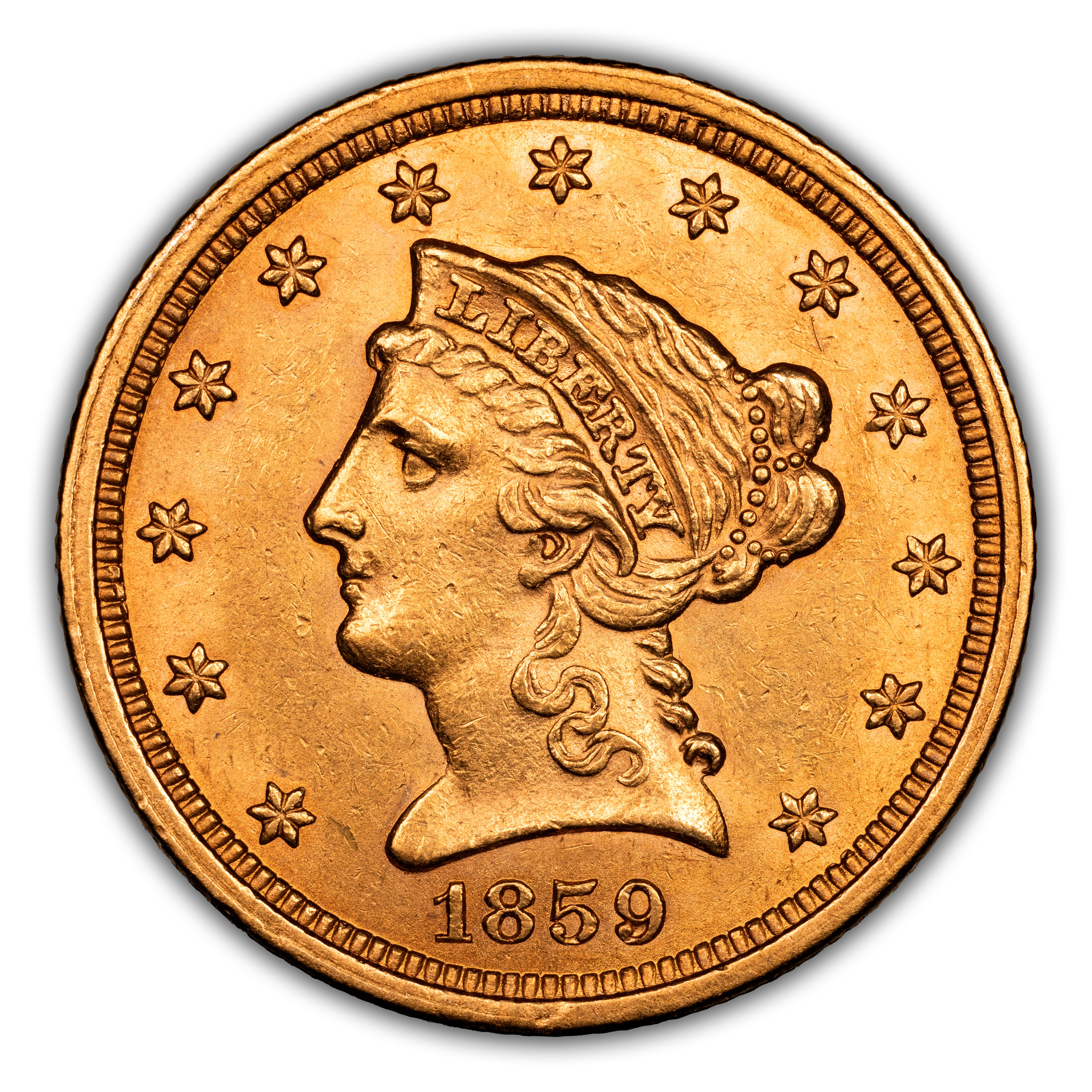 1859 $2 1/2 Old Reverse MS