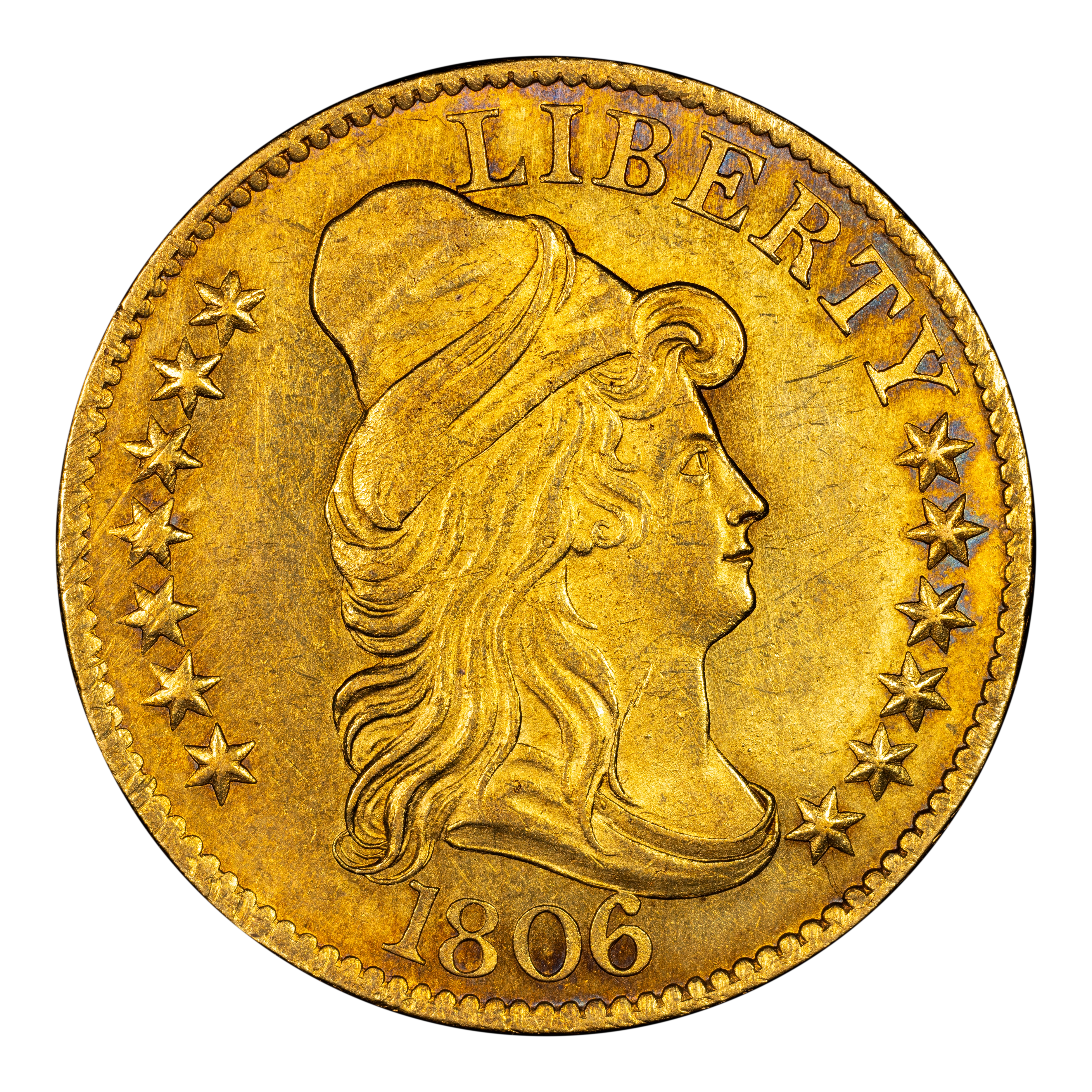 1806 $5 Knob 6, 7x6 Stars, BD-6 MS