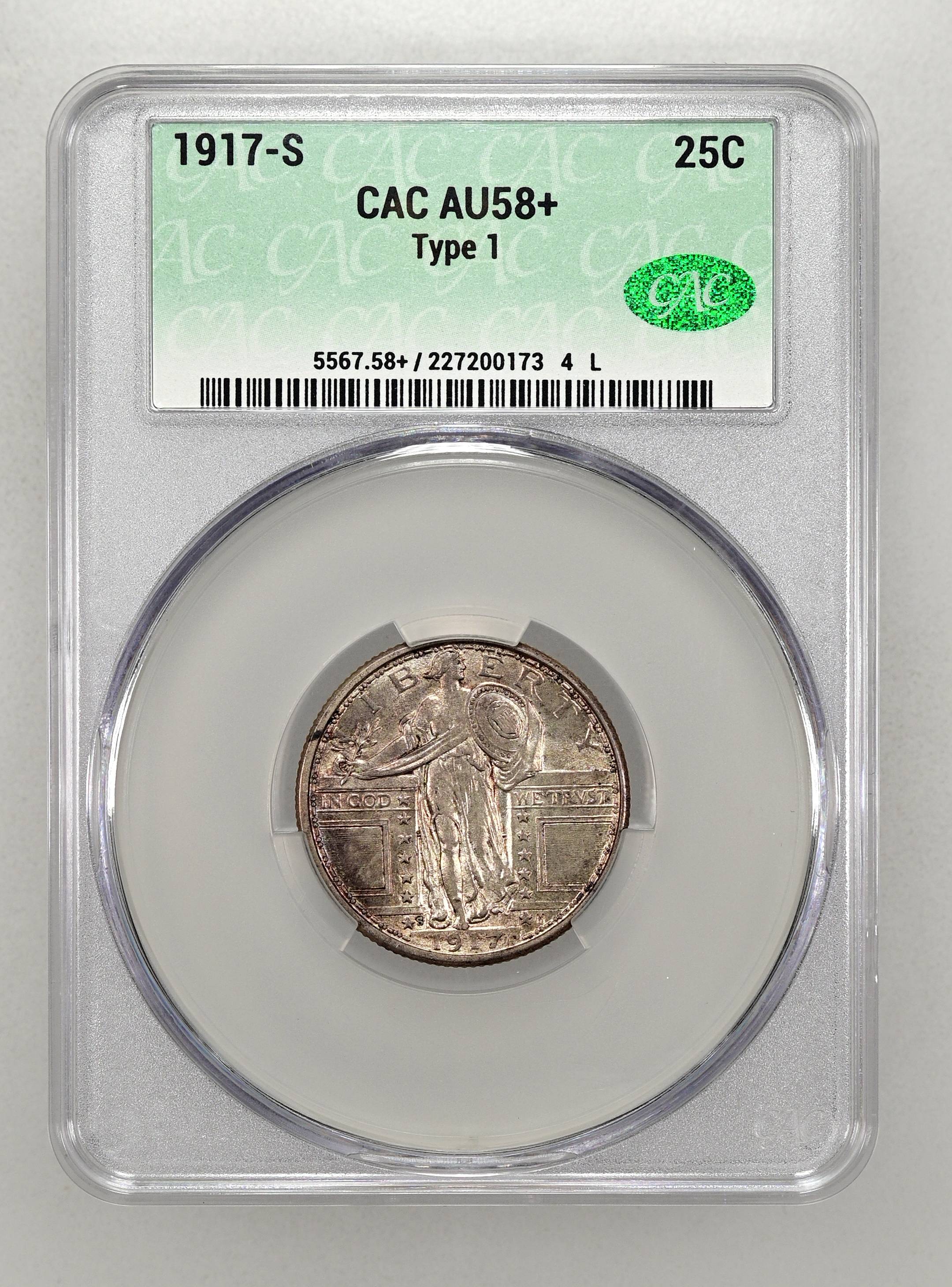 1917-S 25c Type 1 MS
