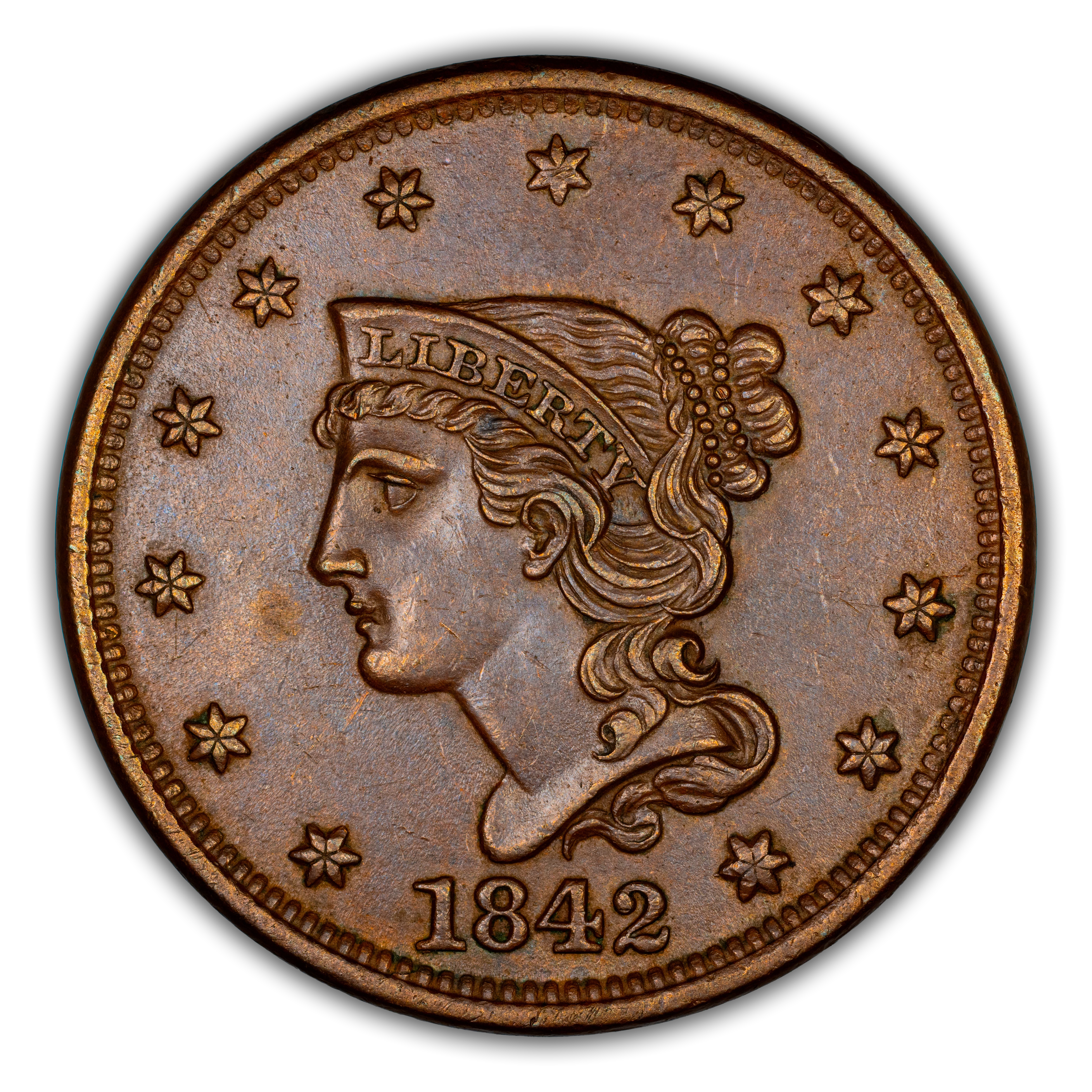 1842 Braided Hair Large Cent Values & Prices | Greysheet