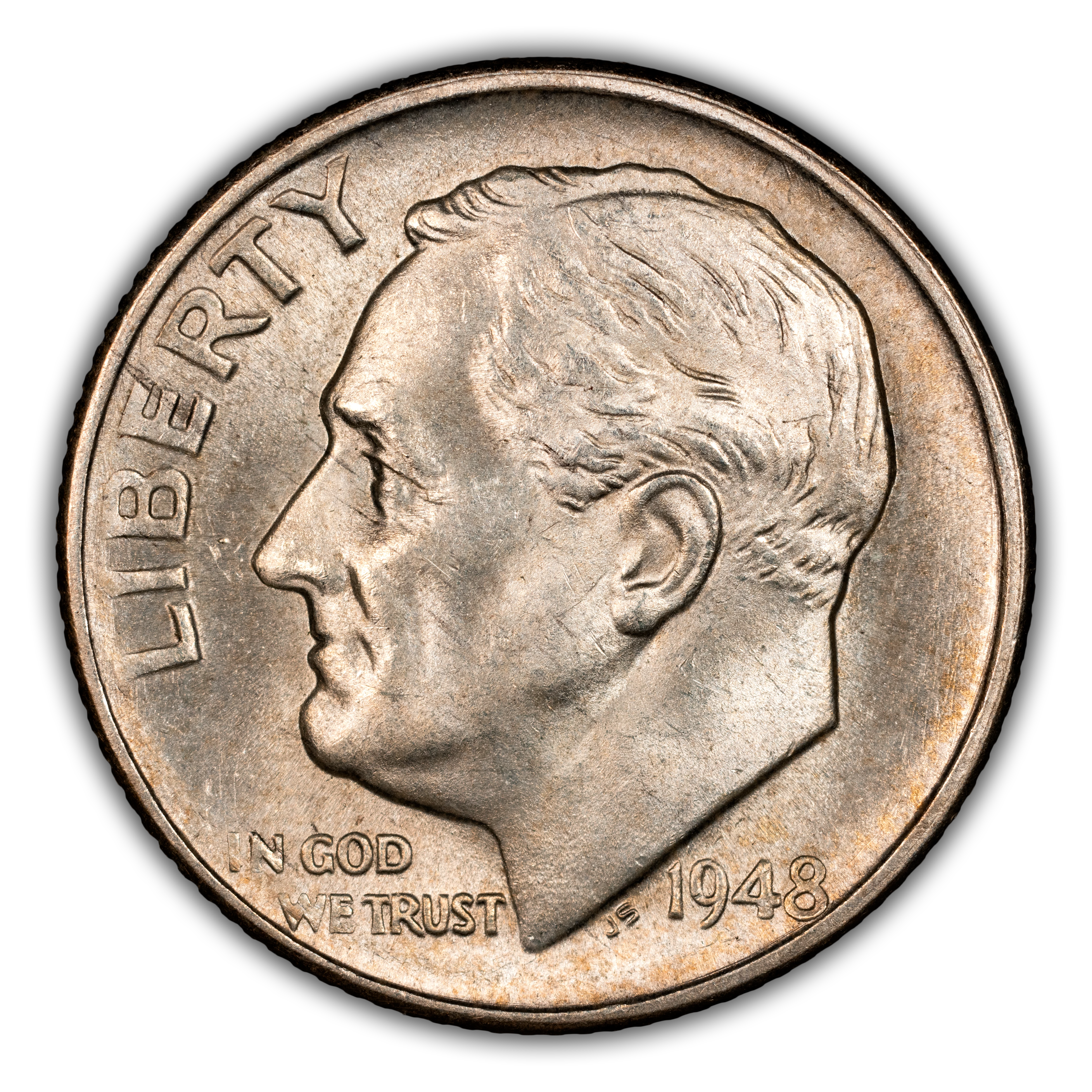 1948-S/S 10c Repunched Mintmark, FS-501 MS