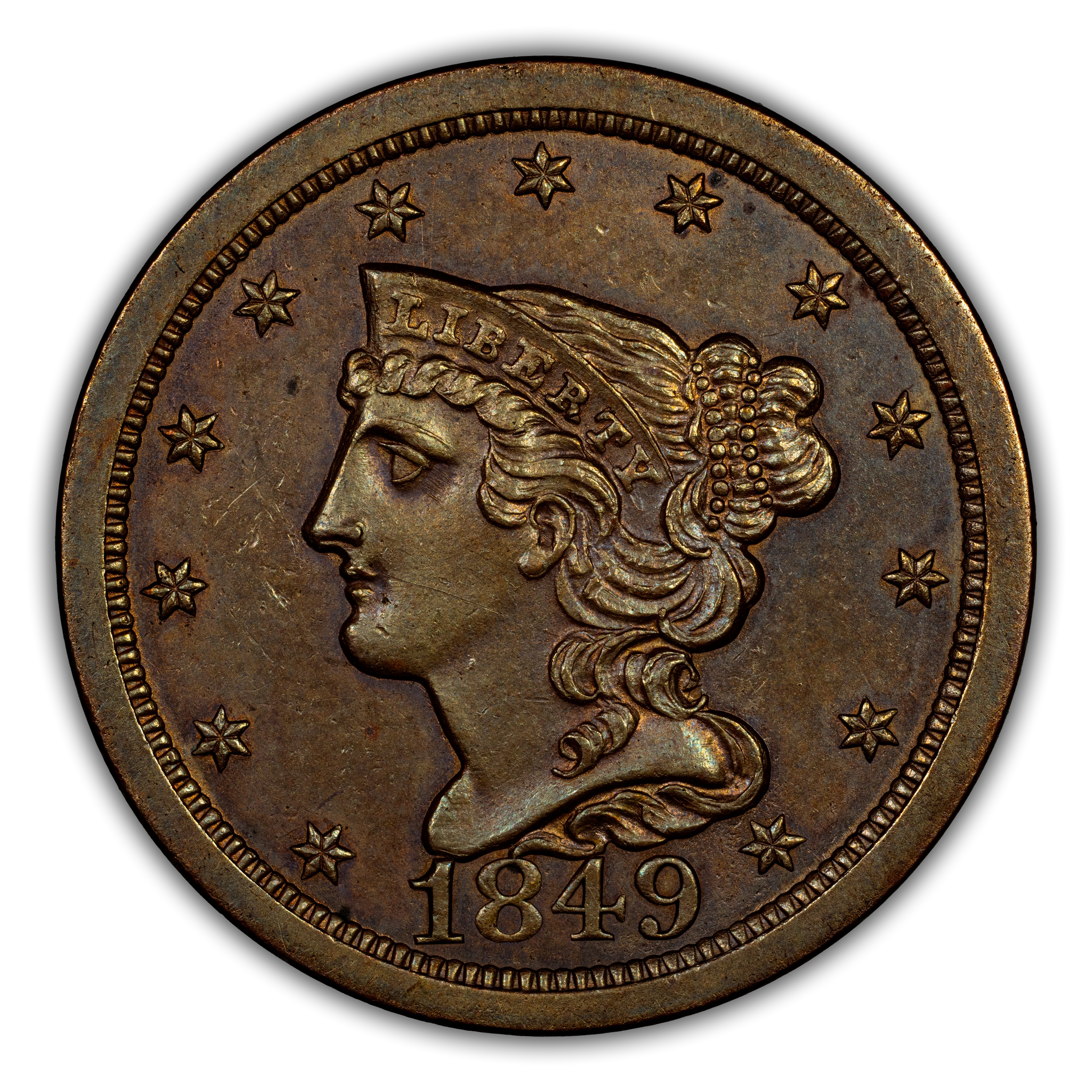1849 Braided Hair Half Cent Values & Prices | Greysheet