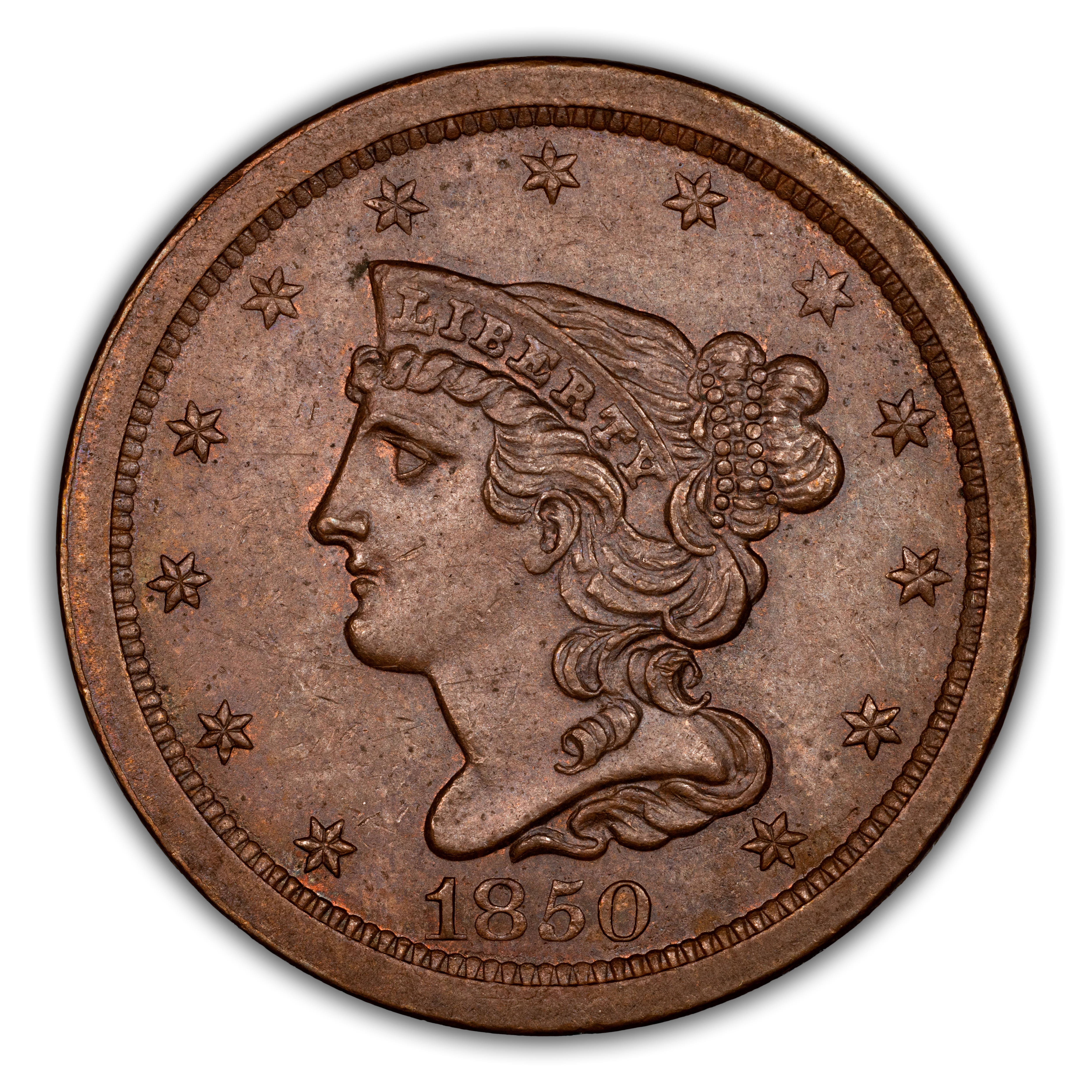 1850 Braided Hair Half Cent Values & Prices | Greysheet