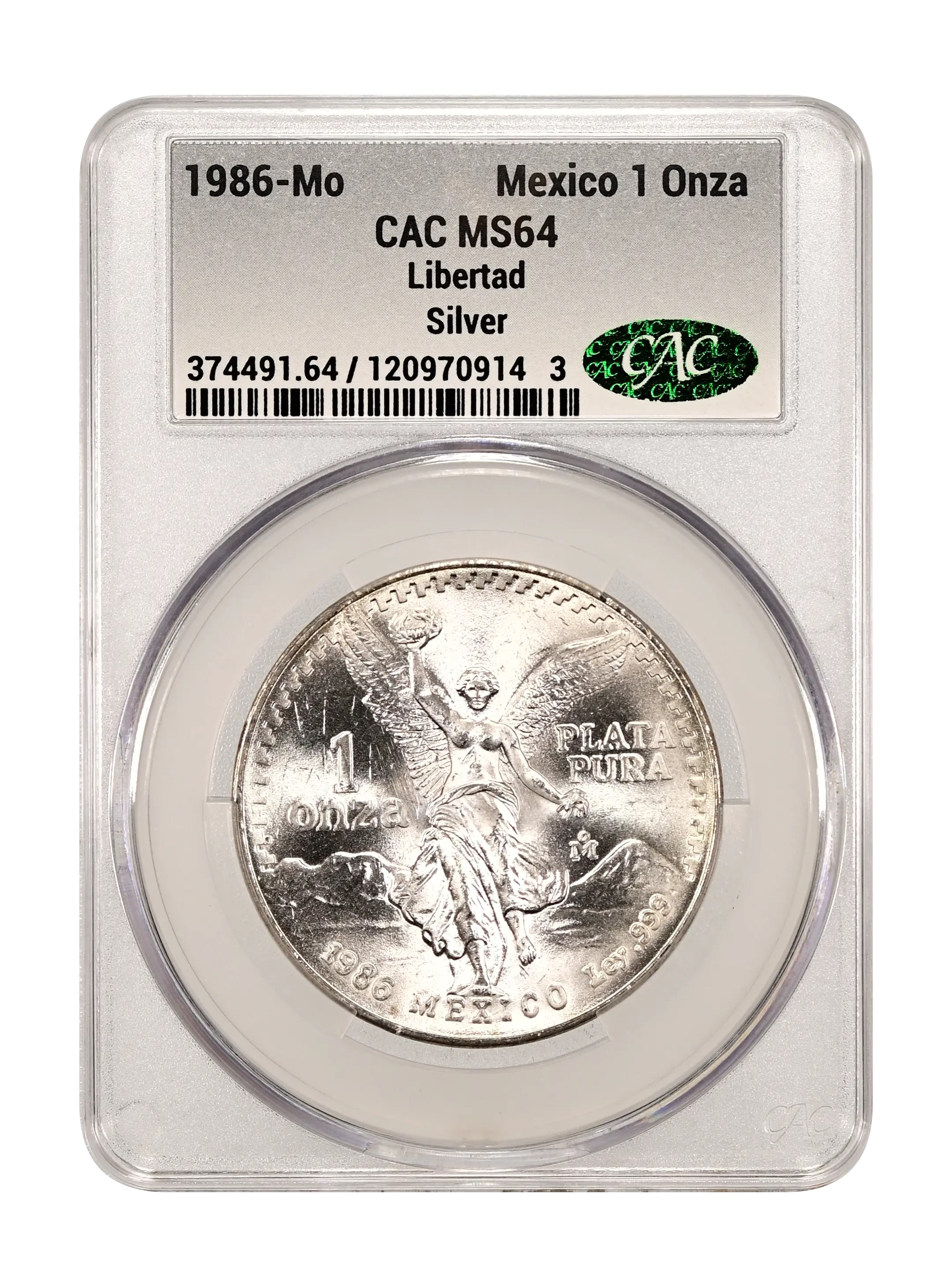 Mexico 1986 Silver 1 Onza Libertad Coin Values & Prices | Greysheet