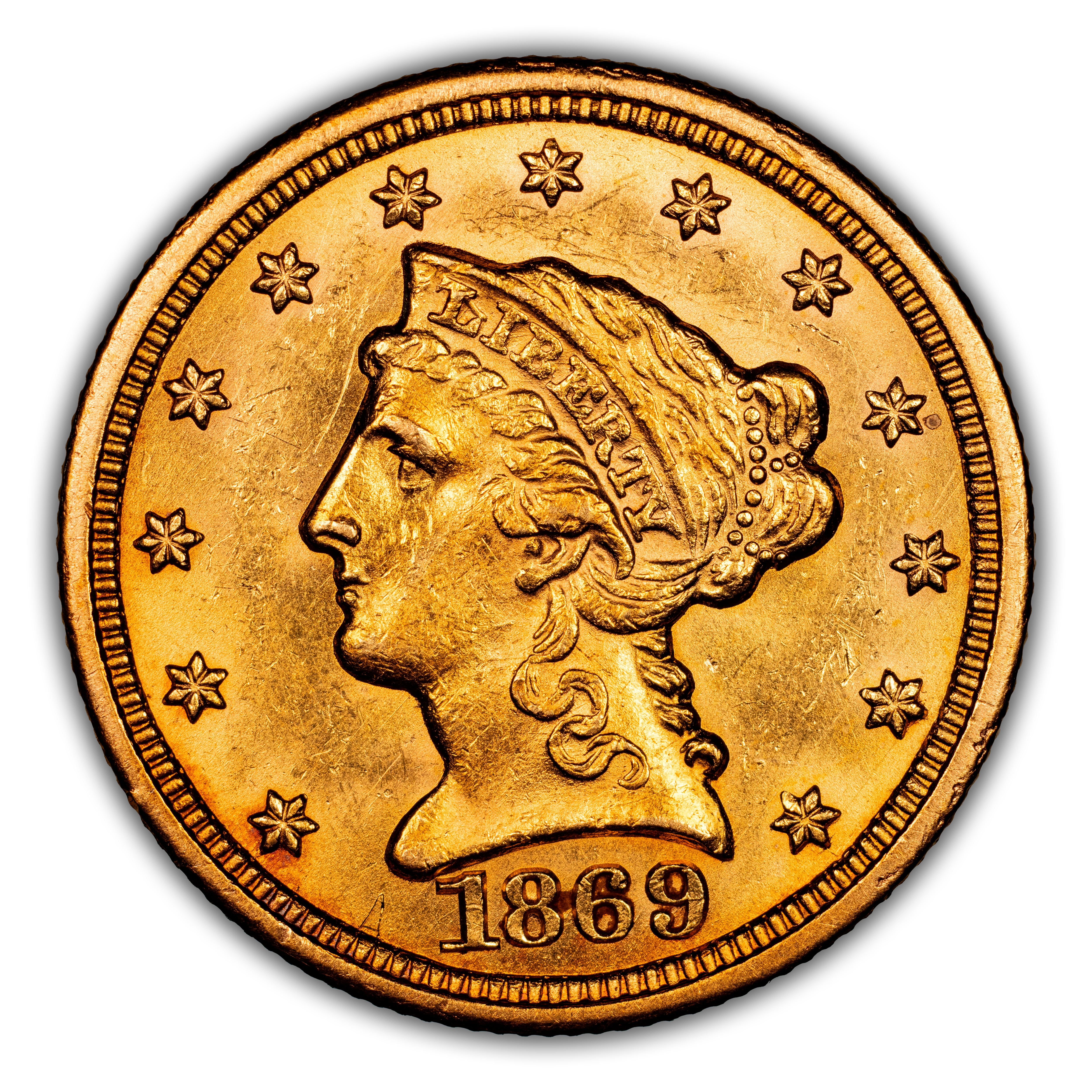1869-S $2 1/2 MS