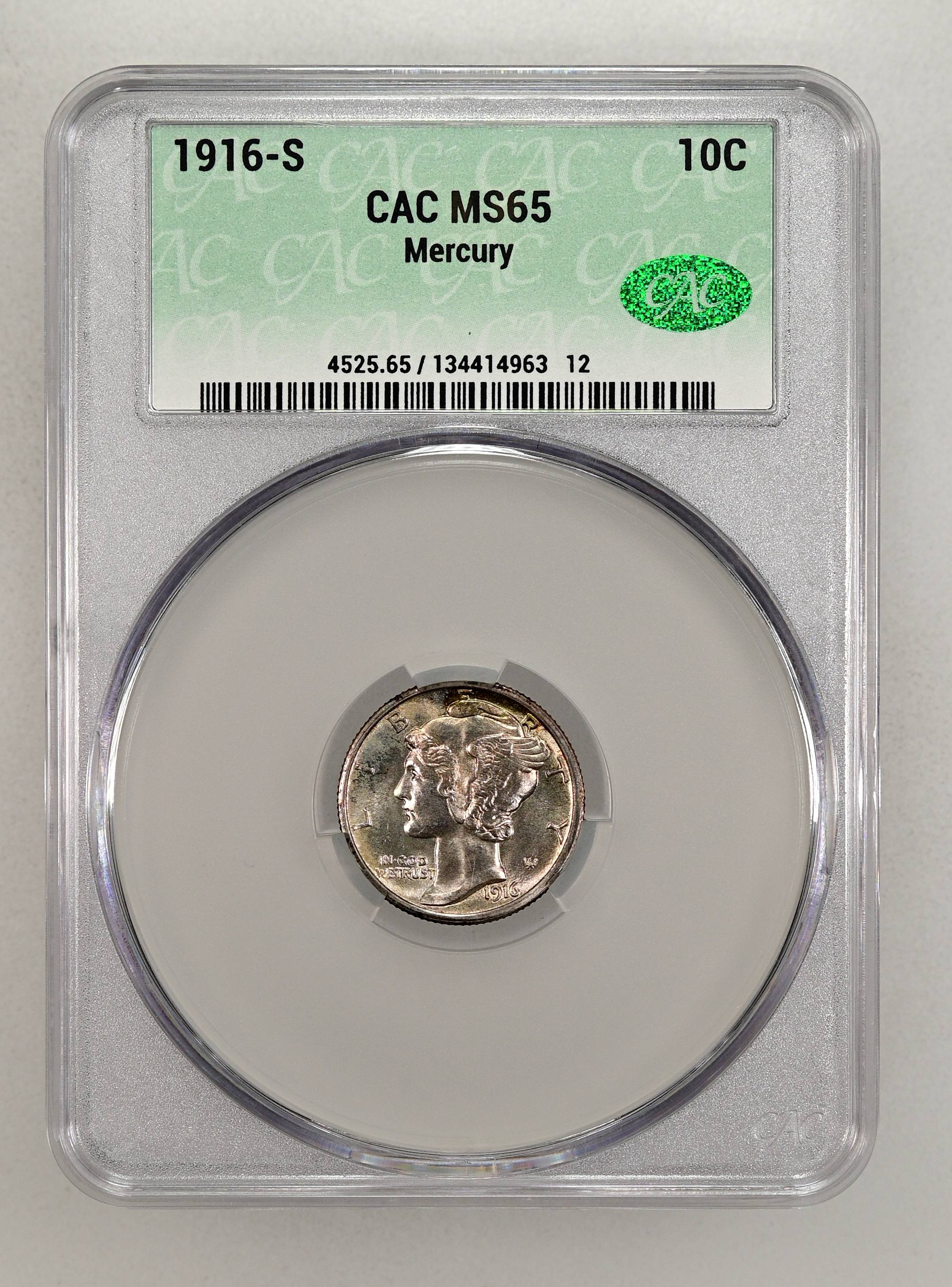 1916-S 10c Mercury MS