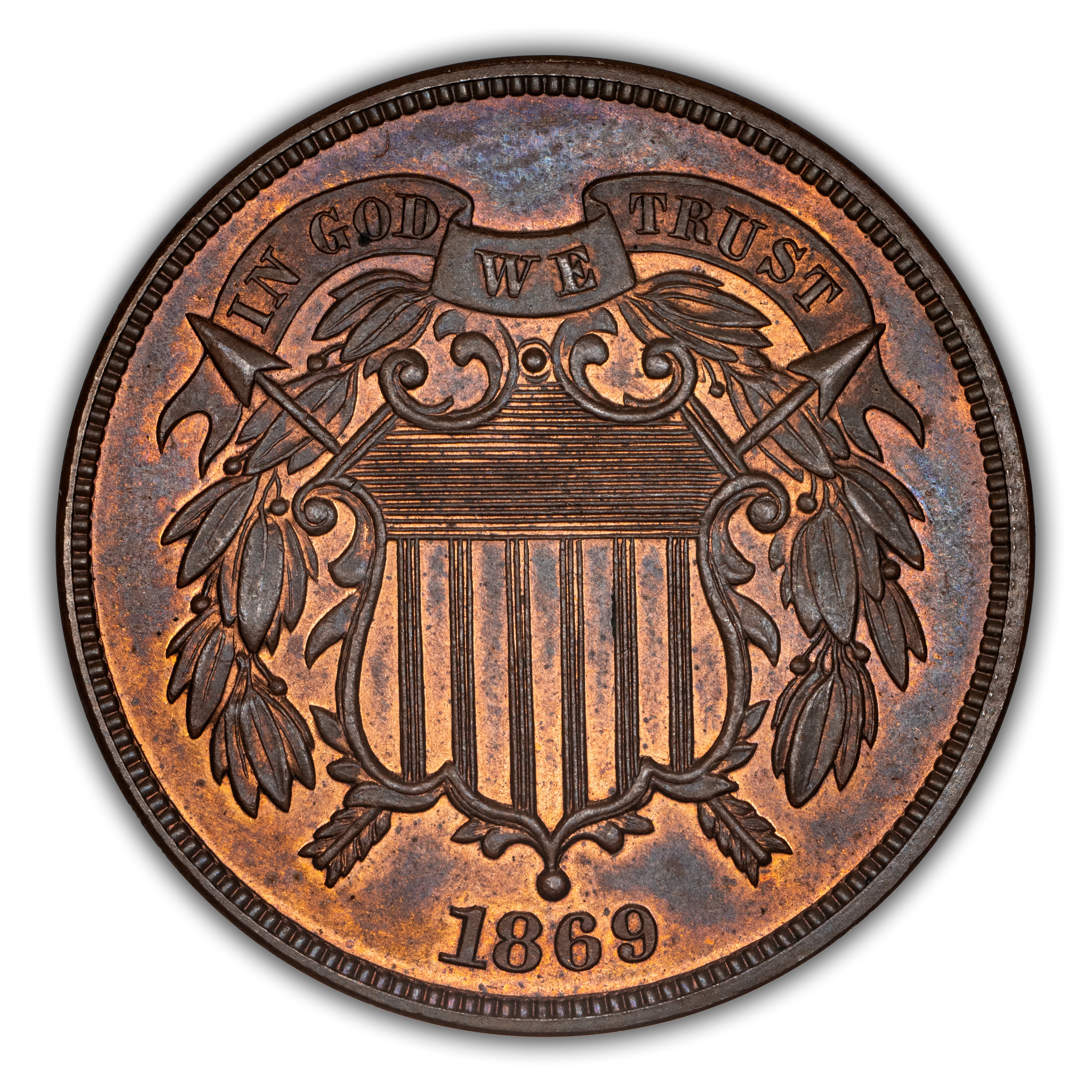 1869 2 Cent Piece, Proof Values & Prices | Greysheet
