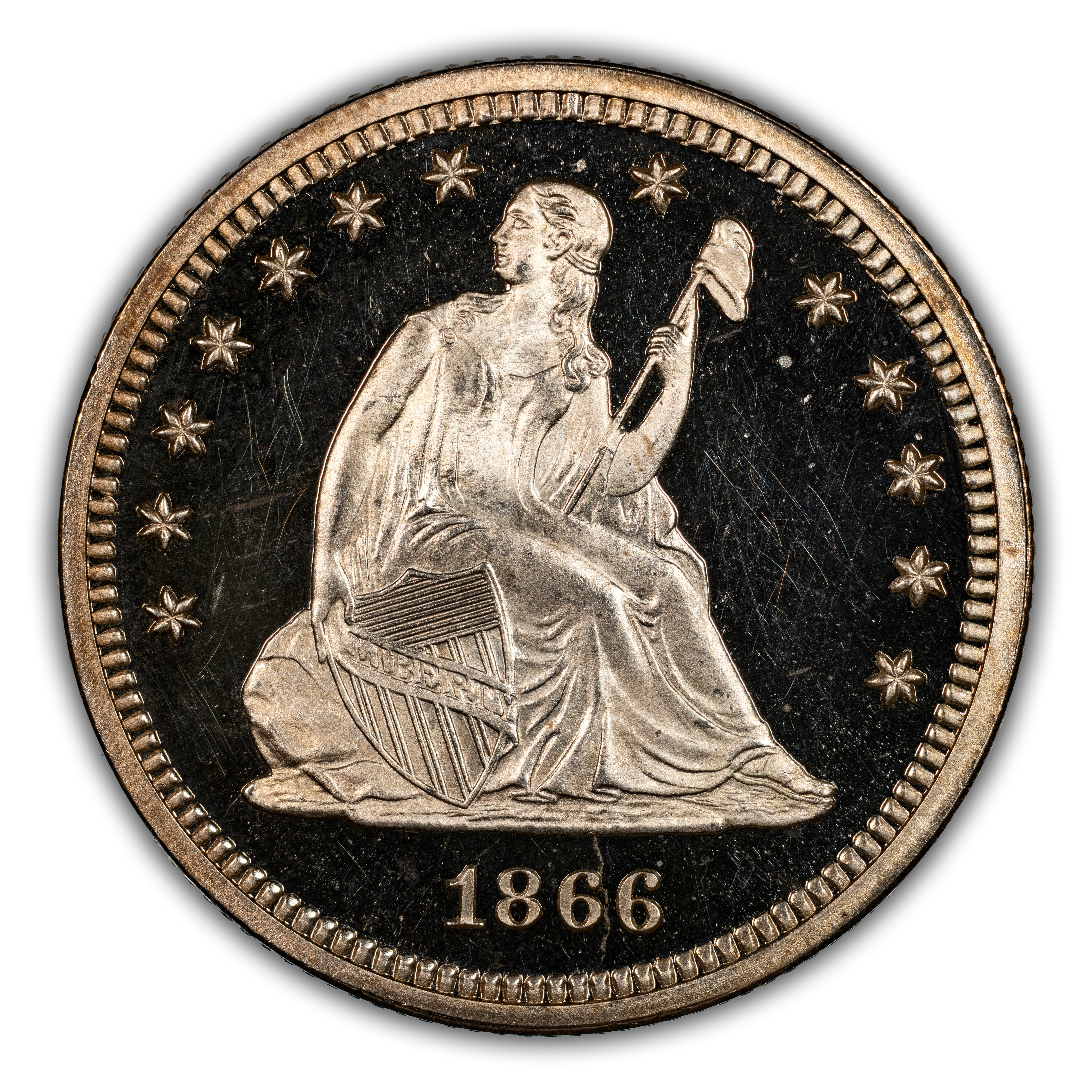 1866 25c Motto PR DCAM