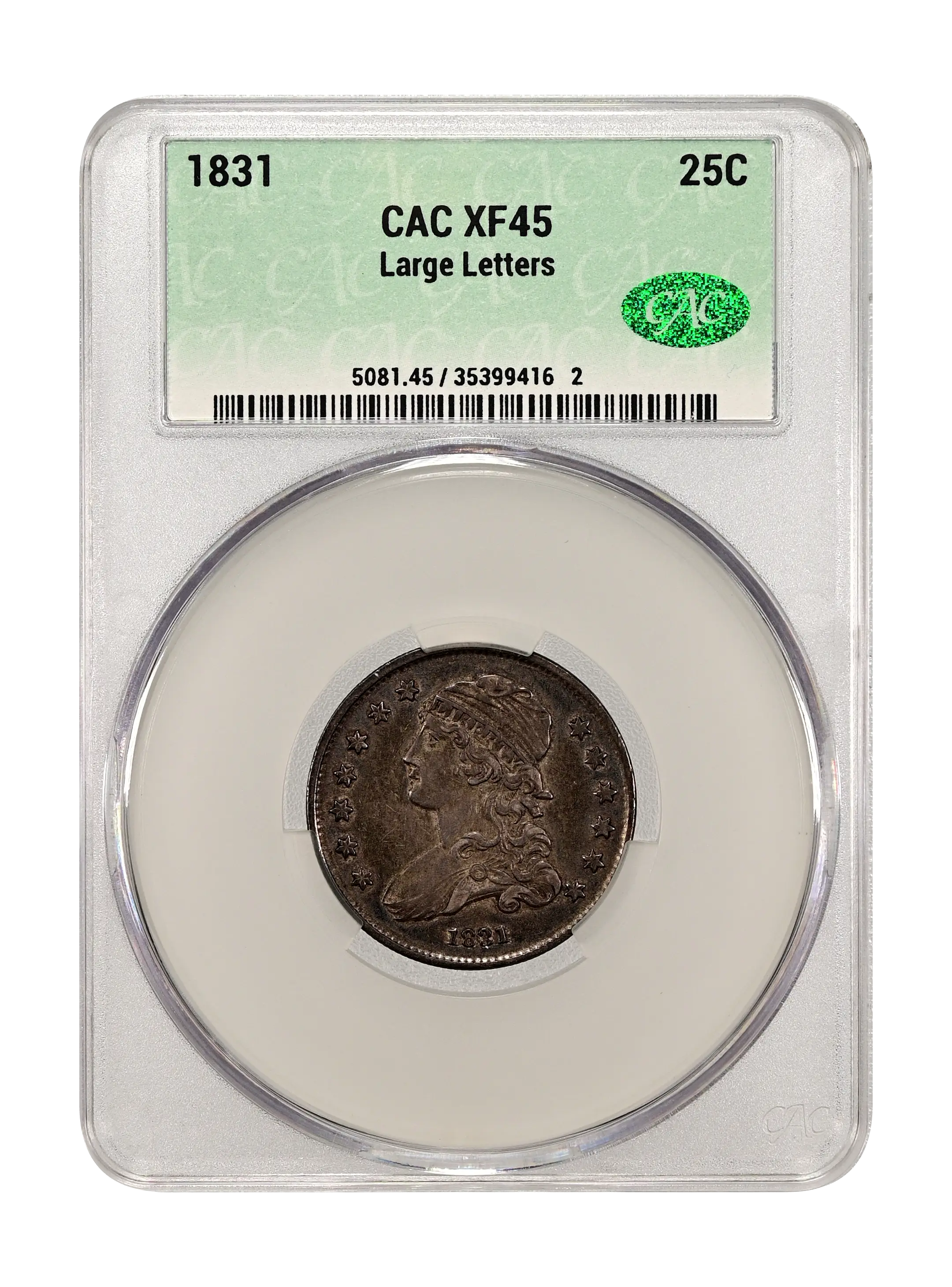 1831 25c Large Letters MS