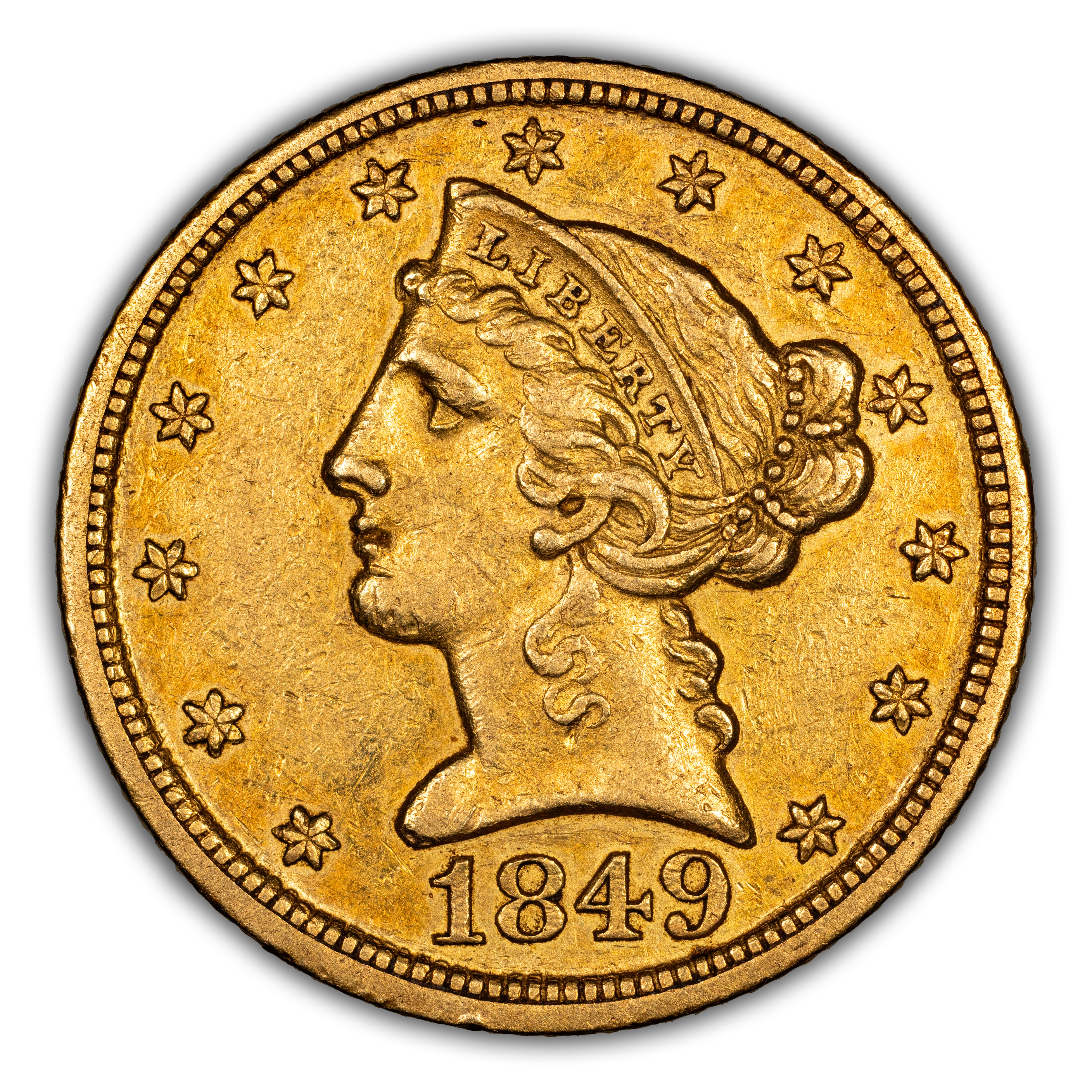 1849-D $5 MS